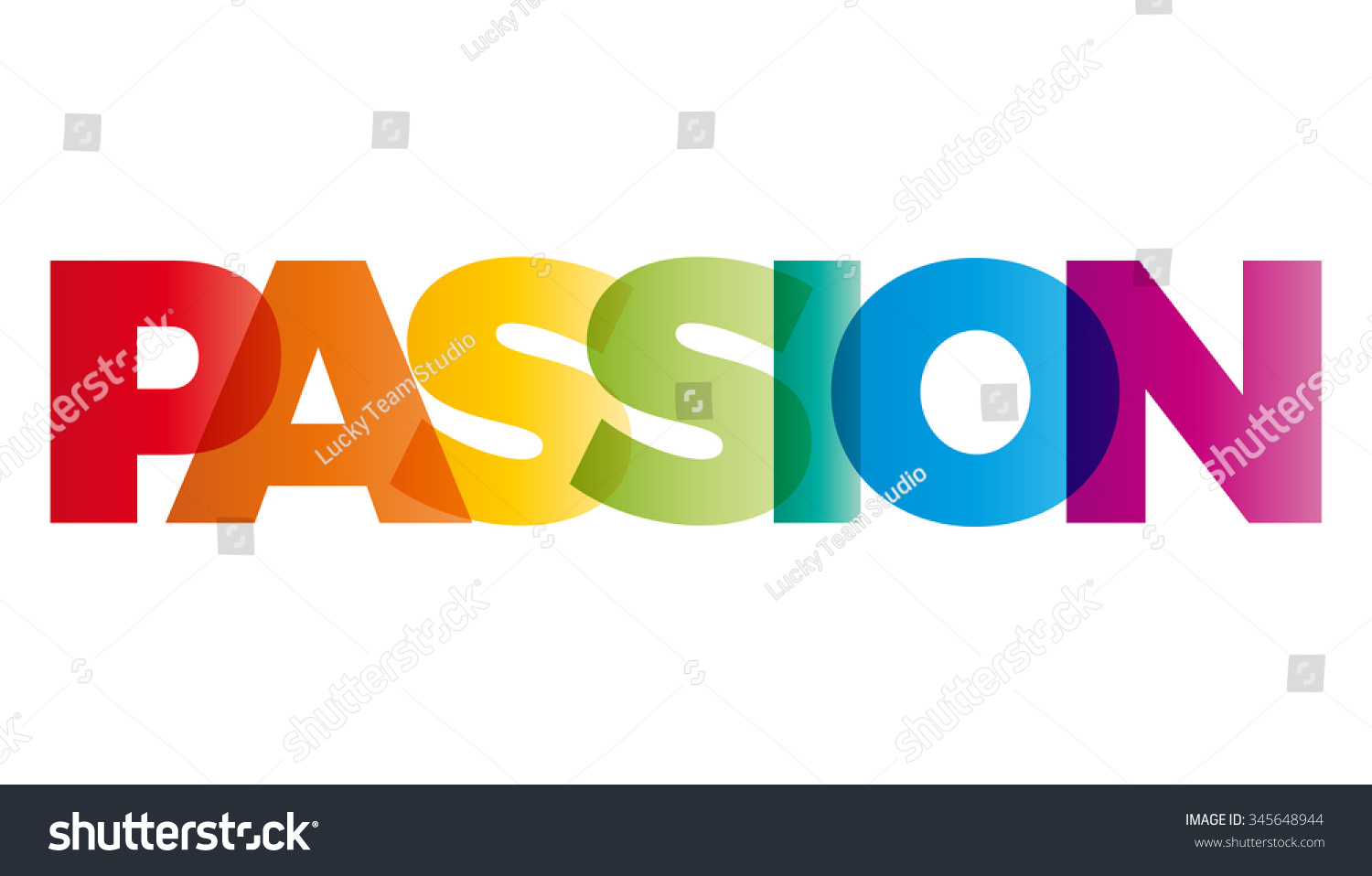 Word Passion Vector Banner Text Colored Stock Vector 345648944