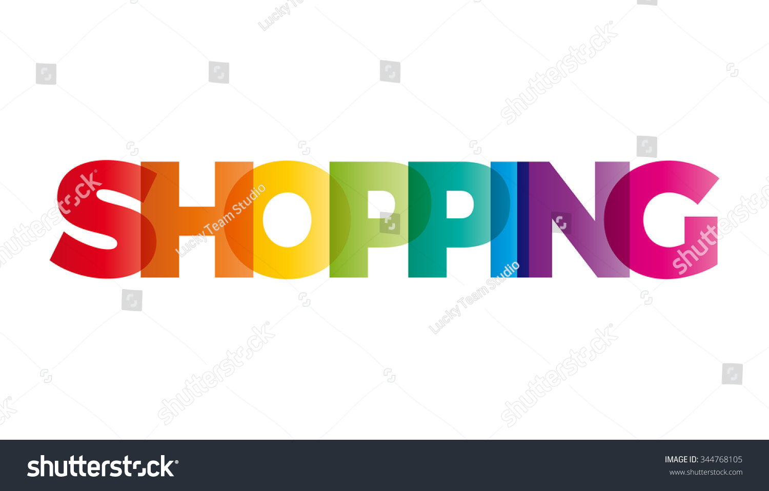 Word Shopping Vector Banner Text Colored Stock Vector (Royalty Free ...