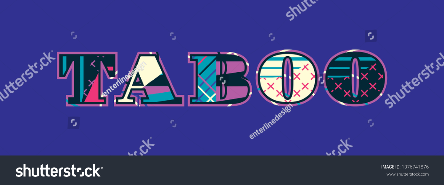 SVG of The word TABOO concept written in colorful abstract typography. Vector EPS 10 available. svg