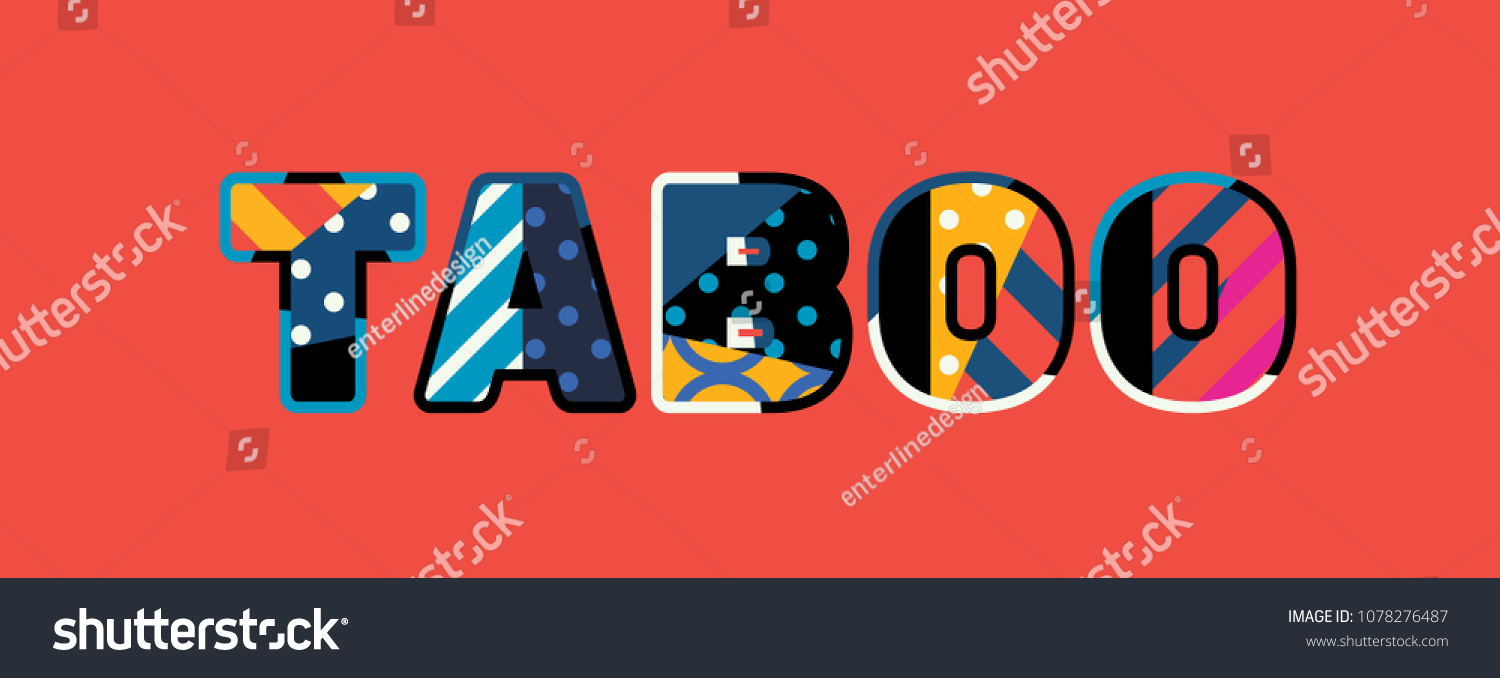 SVG of The word TABOO concept written in colorful abstract typography. Vector EPS 10 available. svg