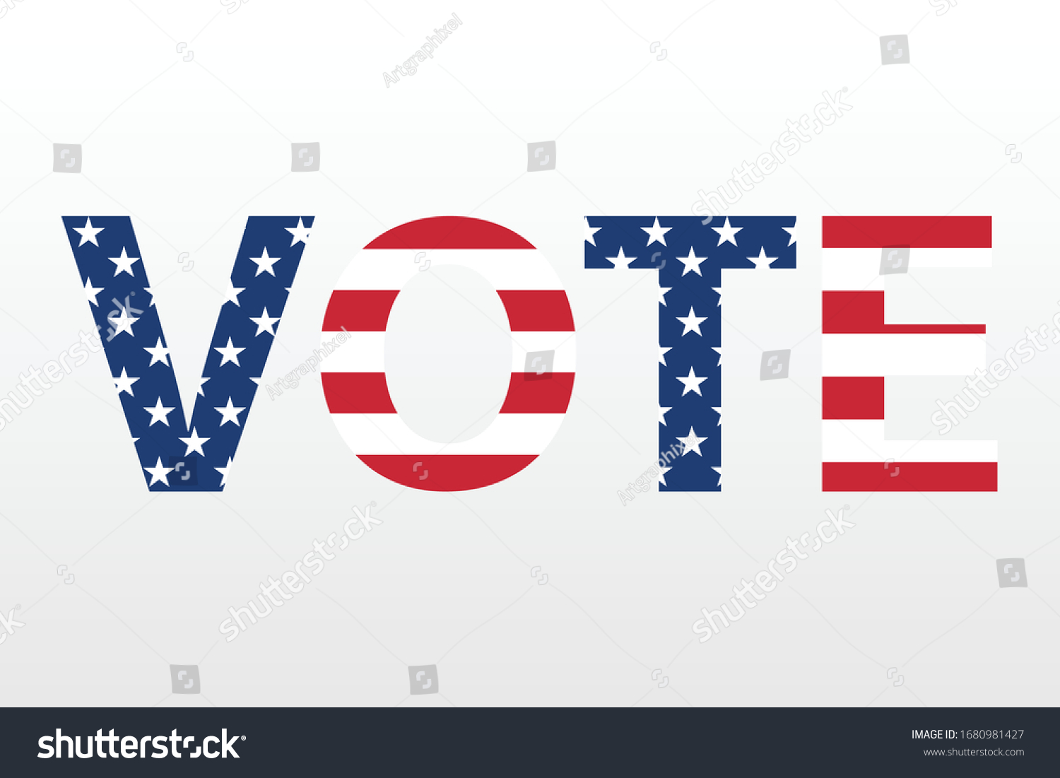 Word Vote American Flag Colors Stock Vector (Royalty Free) 1680981427 ...