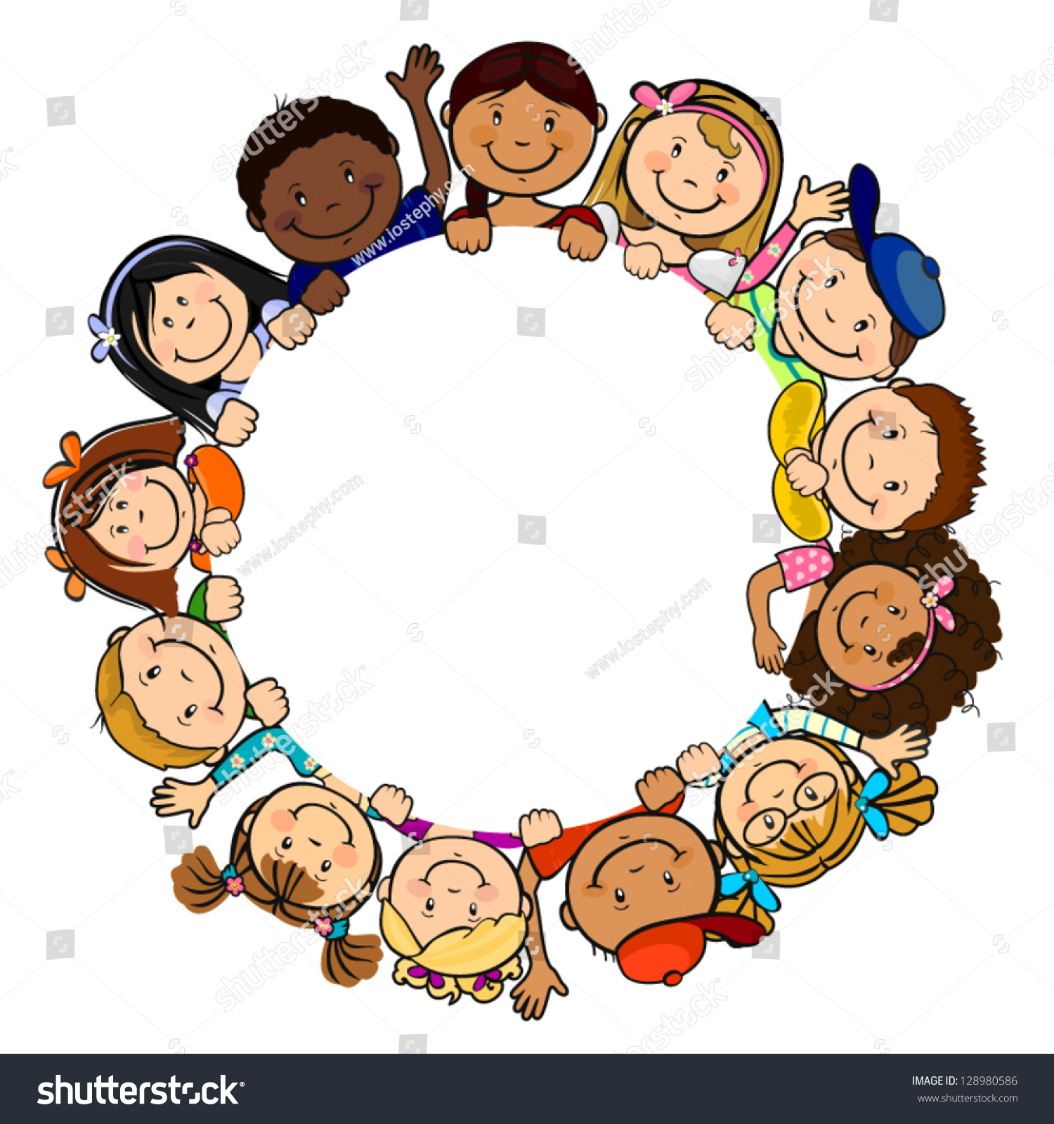 Worlds Children Circle White Backgroundsingle Levelwithout Stock Vector ...