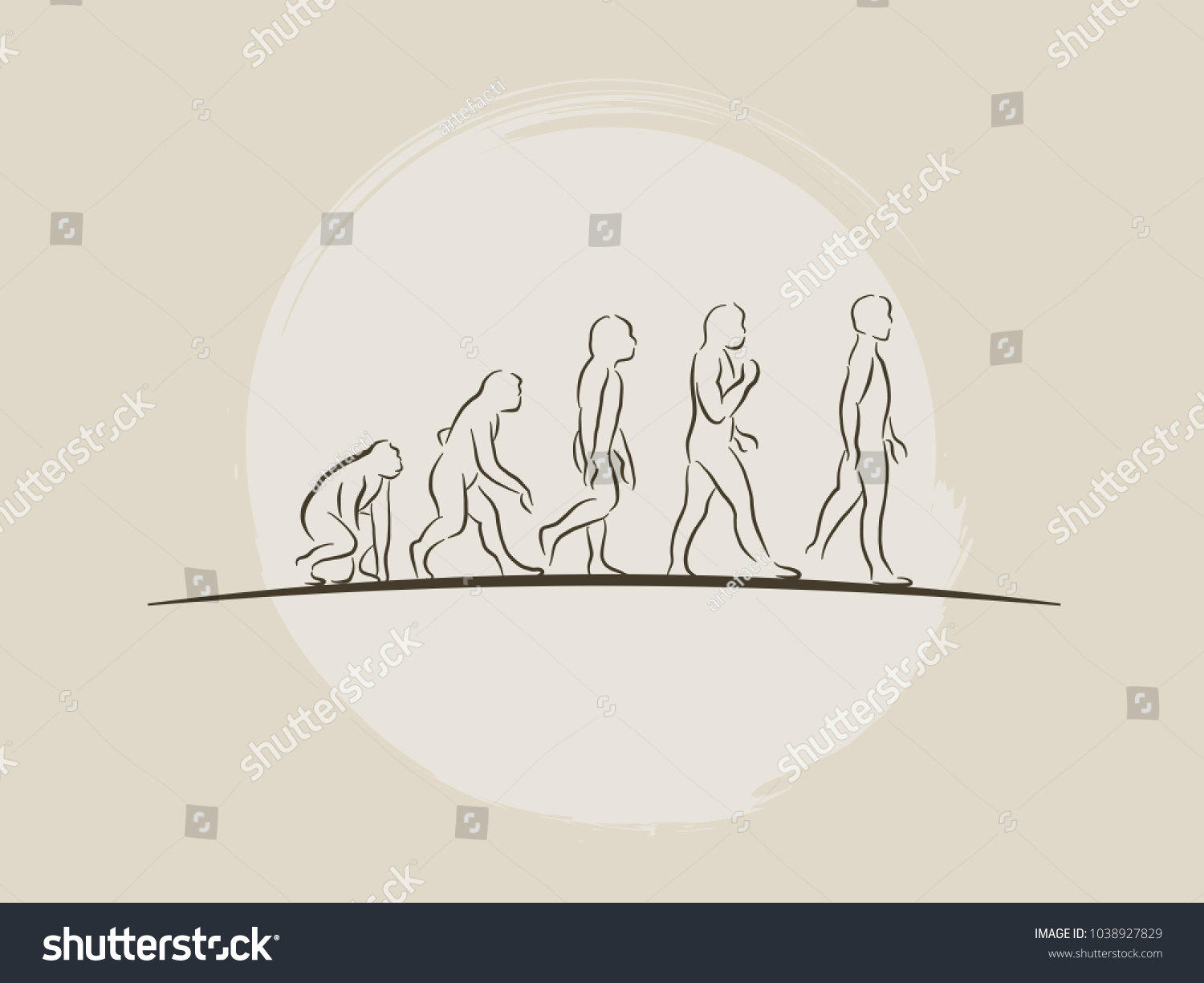 SVG of Theory of evolution of man - Human development - Hand drawn sketch vector illustration svg