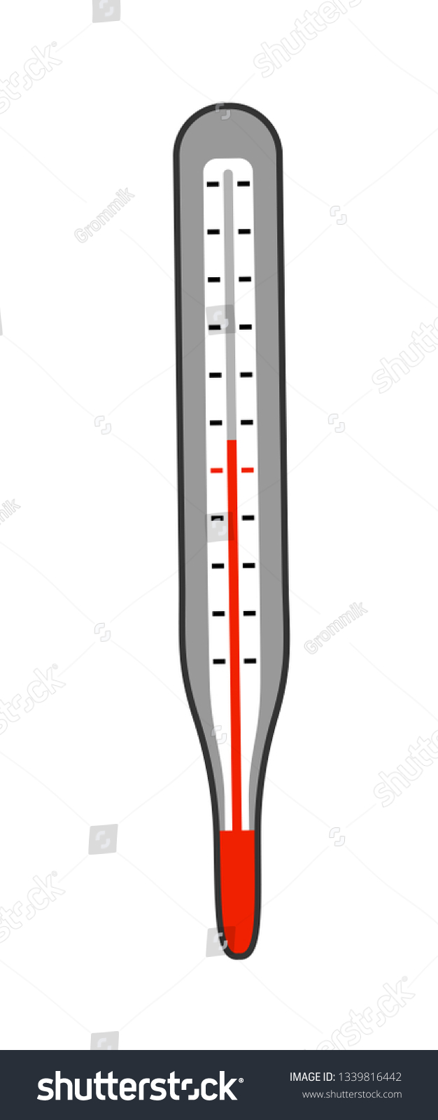 Thermometer Measuring Human Body Temperature Flat Stock