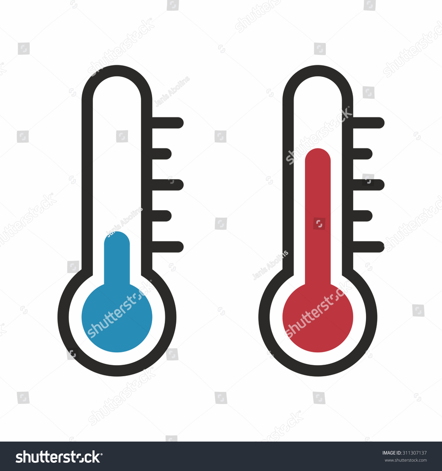 Thermometer Icon Set Stock Vector 311307137 : Shutterstock