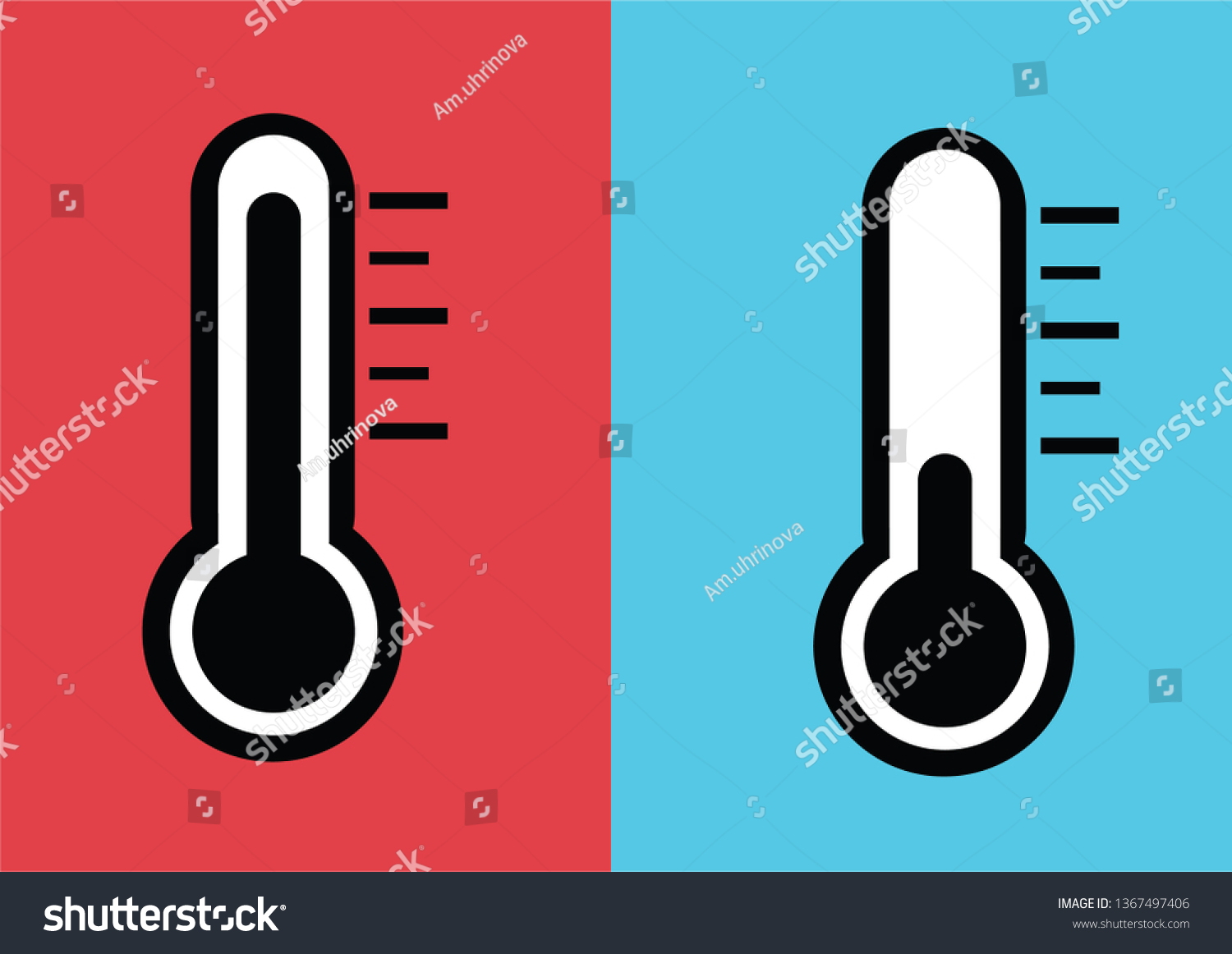 Thermometer Icon Vector Measuring Hot Cold Stock Vector Royalty Free 1367497406 