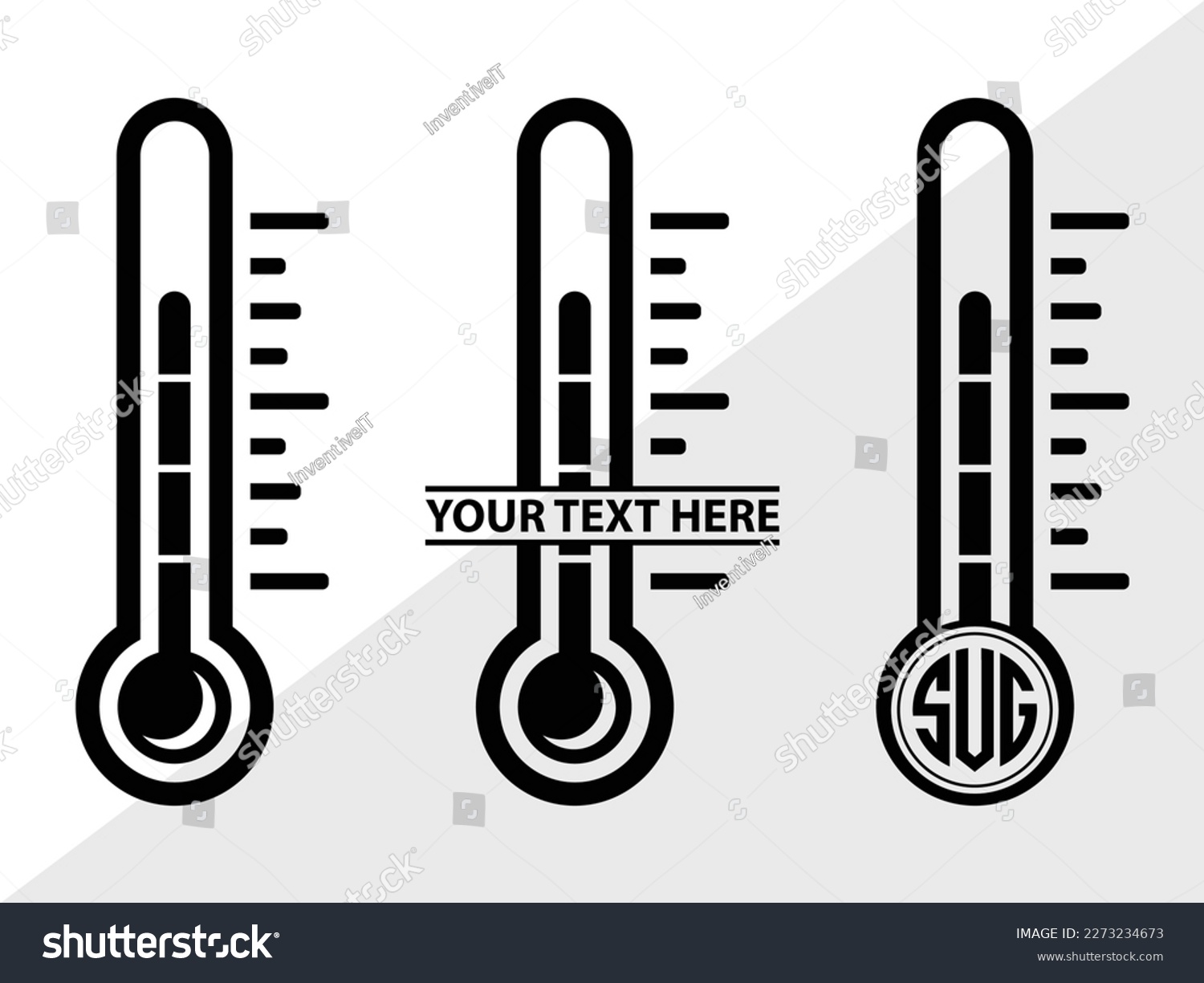 SVG of Thermometer SVG Monogram Vector Illustration Silhouette svg