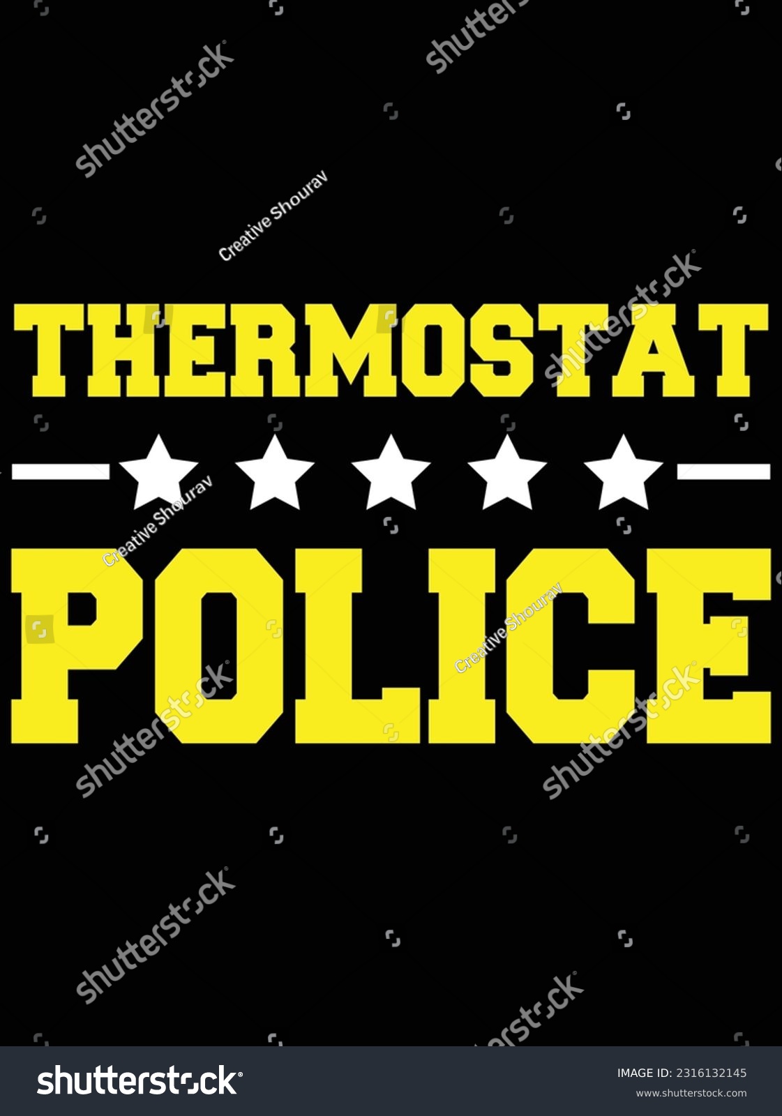 SVG of Thermostat police vector art design, eps file. design file for t-shirt. SVG, EPS cuttable design file svg