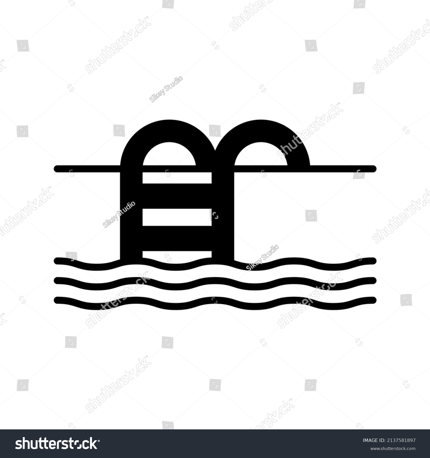 These Icons Related Waterparks Using Solid Stock Vector (Royalty Free ...