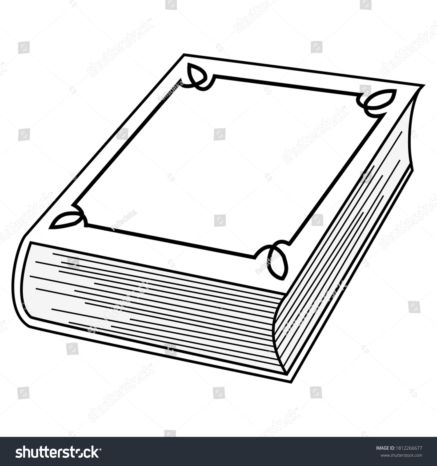 Thick Book Vector Illustrationisolated On White Stock Vector (Royalty ...