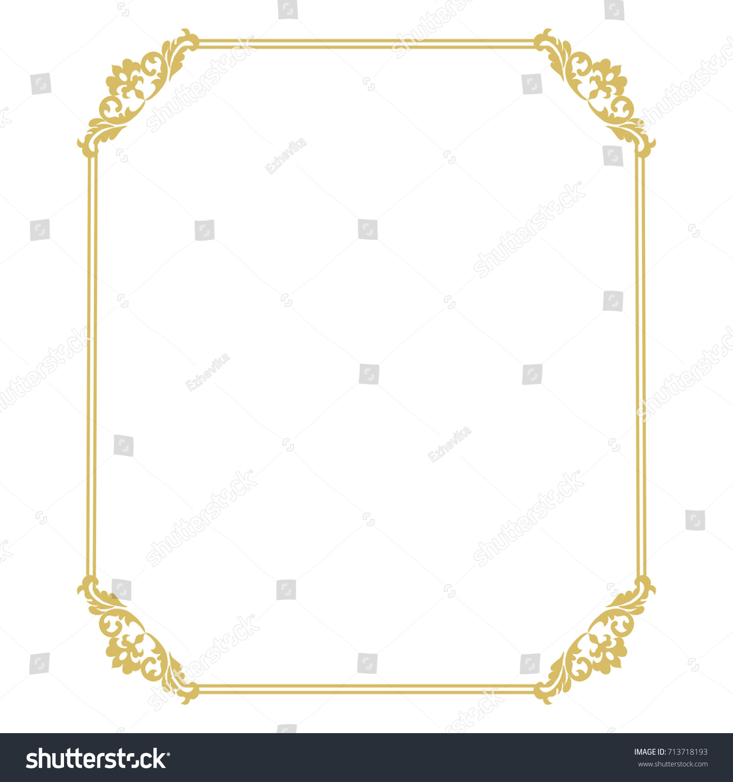 Thin Gold Beautiful Decorative Vintage Frame Stock Vector (Royalty Free ...