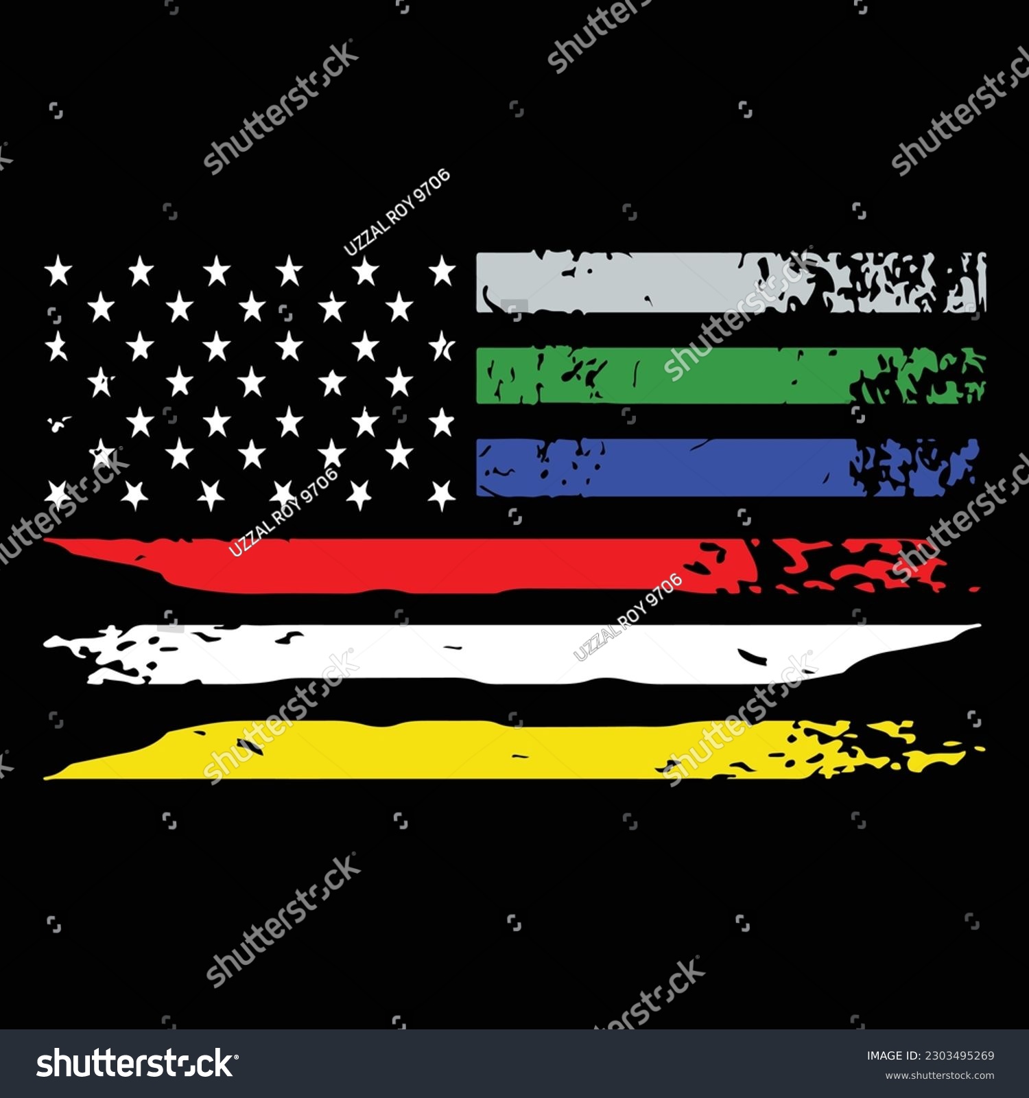 SVG of Thin Line Distressed US Flag Police Fire EMS 911 Dispatch Dept of Corrections svg