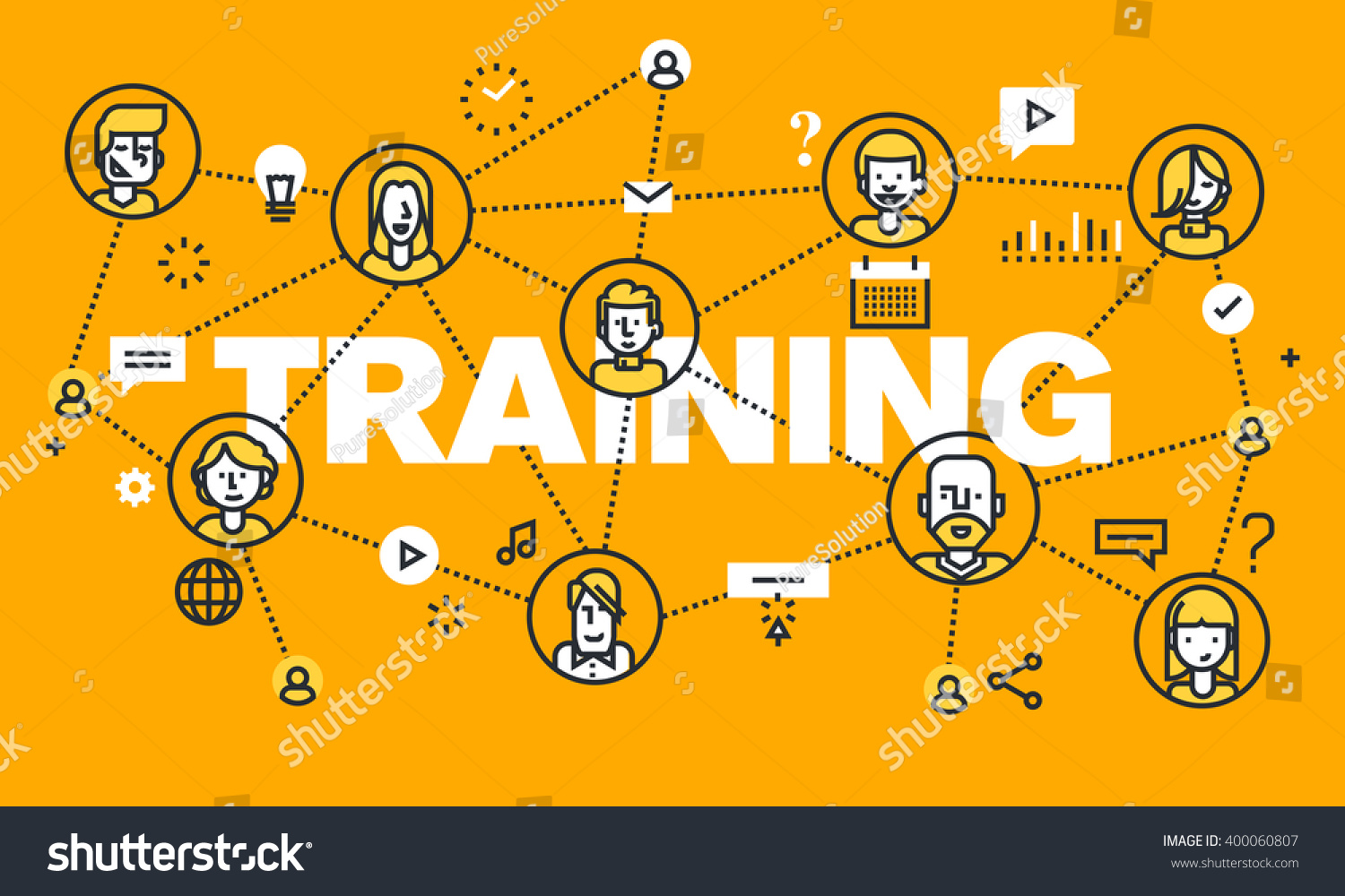 Download Thin Line Flat Design Banner Training Stock Vector ...