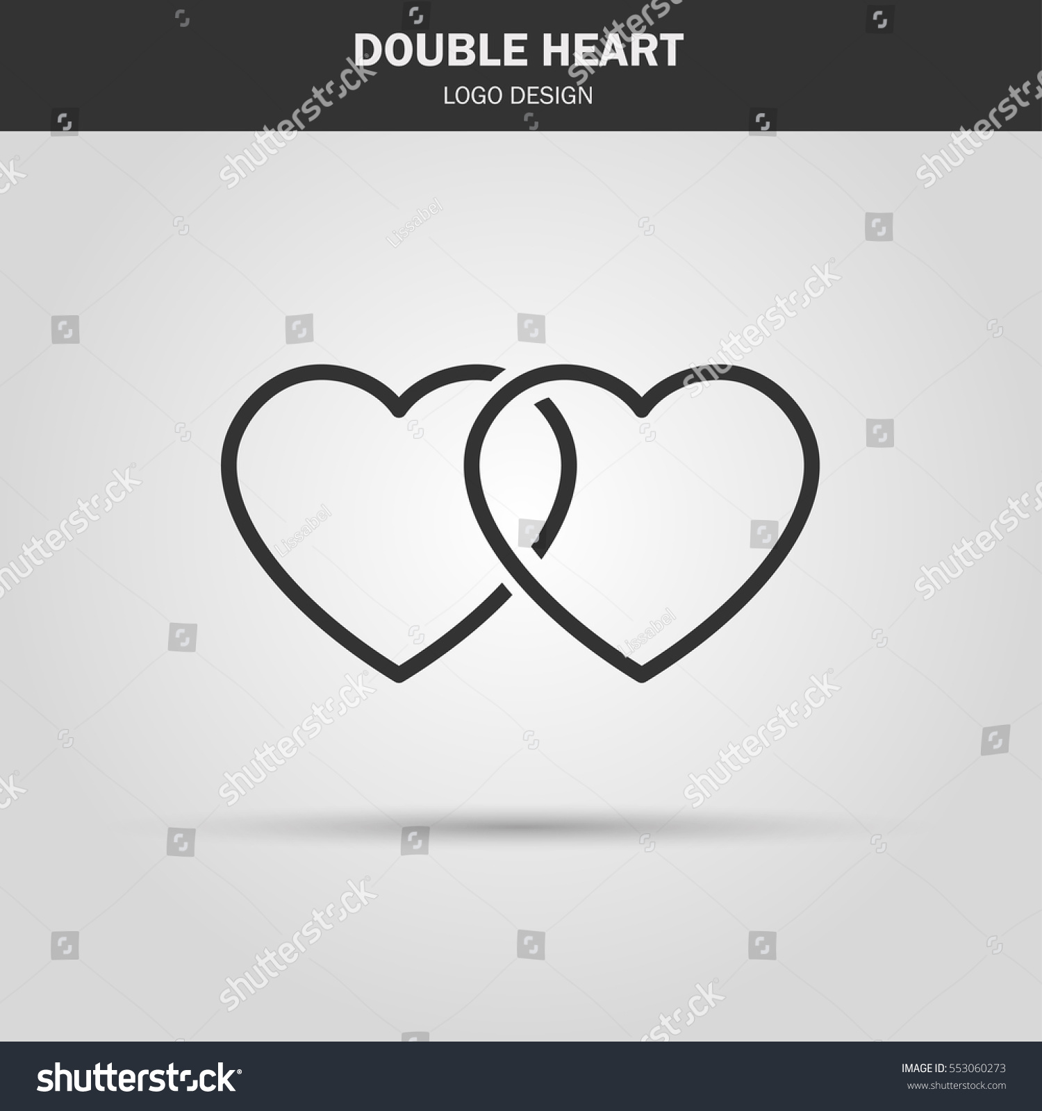 SVG of thin line icon. double heart logo. love symbol. use in decoration, design as the emblem. vector illustration. svg