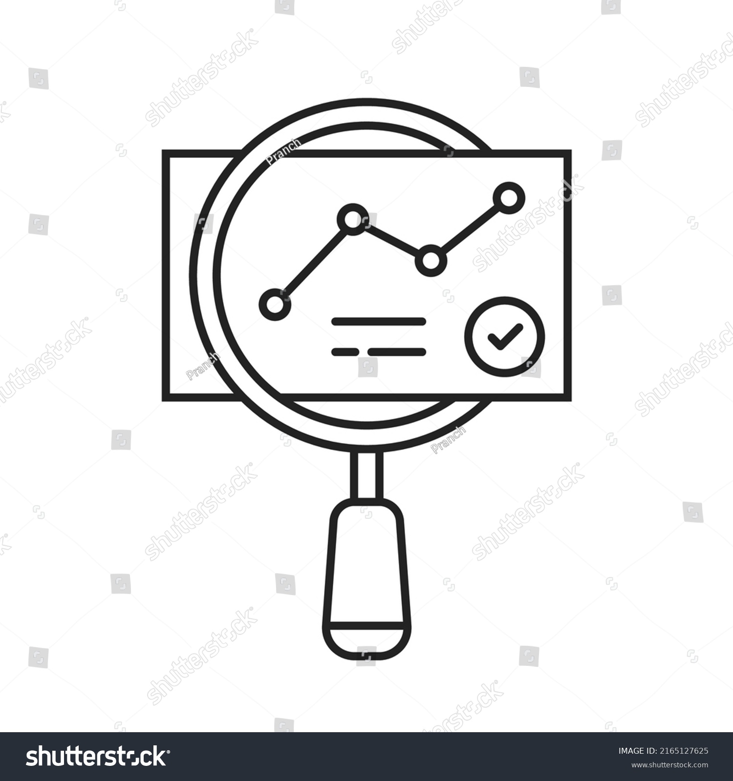 SVG of thin line quality control icon like audit validity. concept of key performance indicator or business visualisation. linear trend graphic stroke design lineart logotype web element isolated on white svg