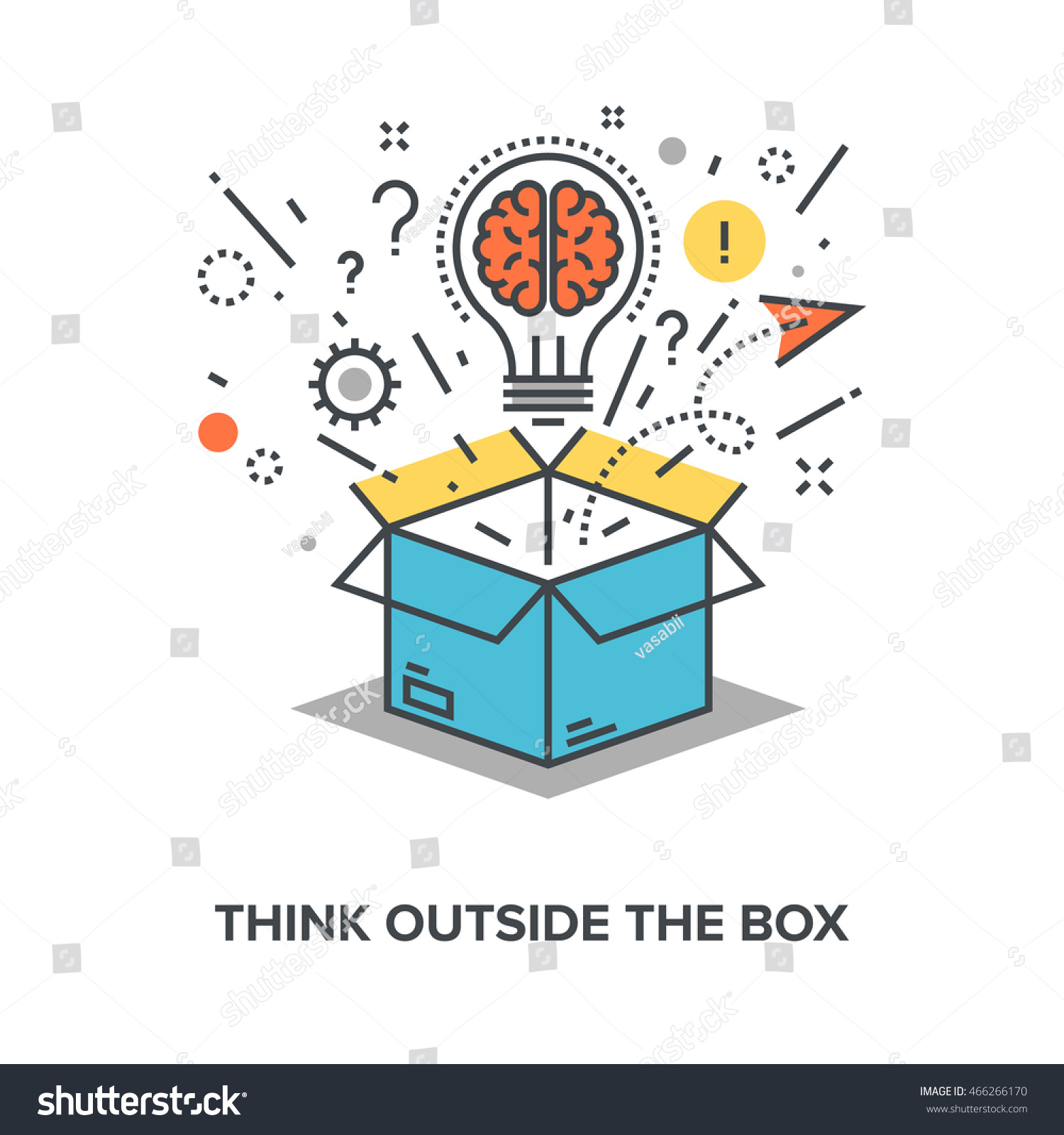 Think Outside Box Stock Vector 466266170 - Shutterstock