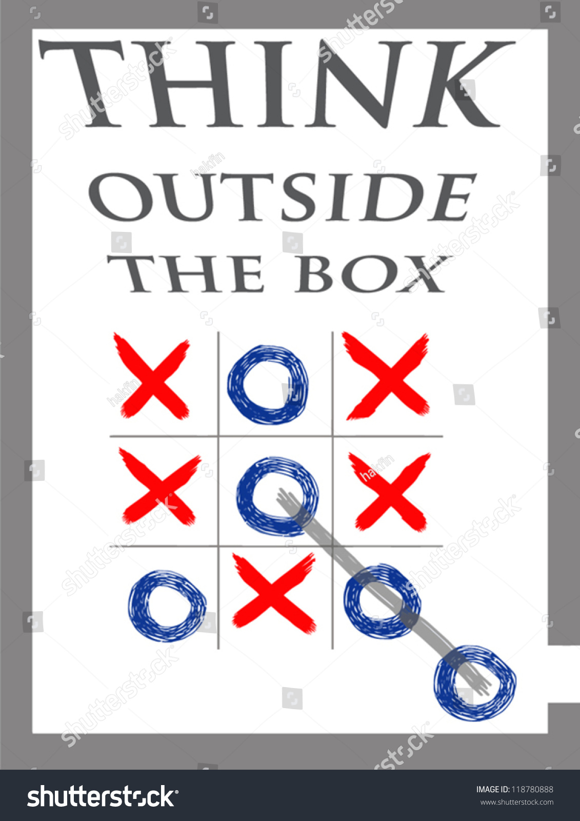 Think Outside Box Xo Game Stock Vector 118780888 - Shutterstock