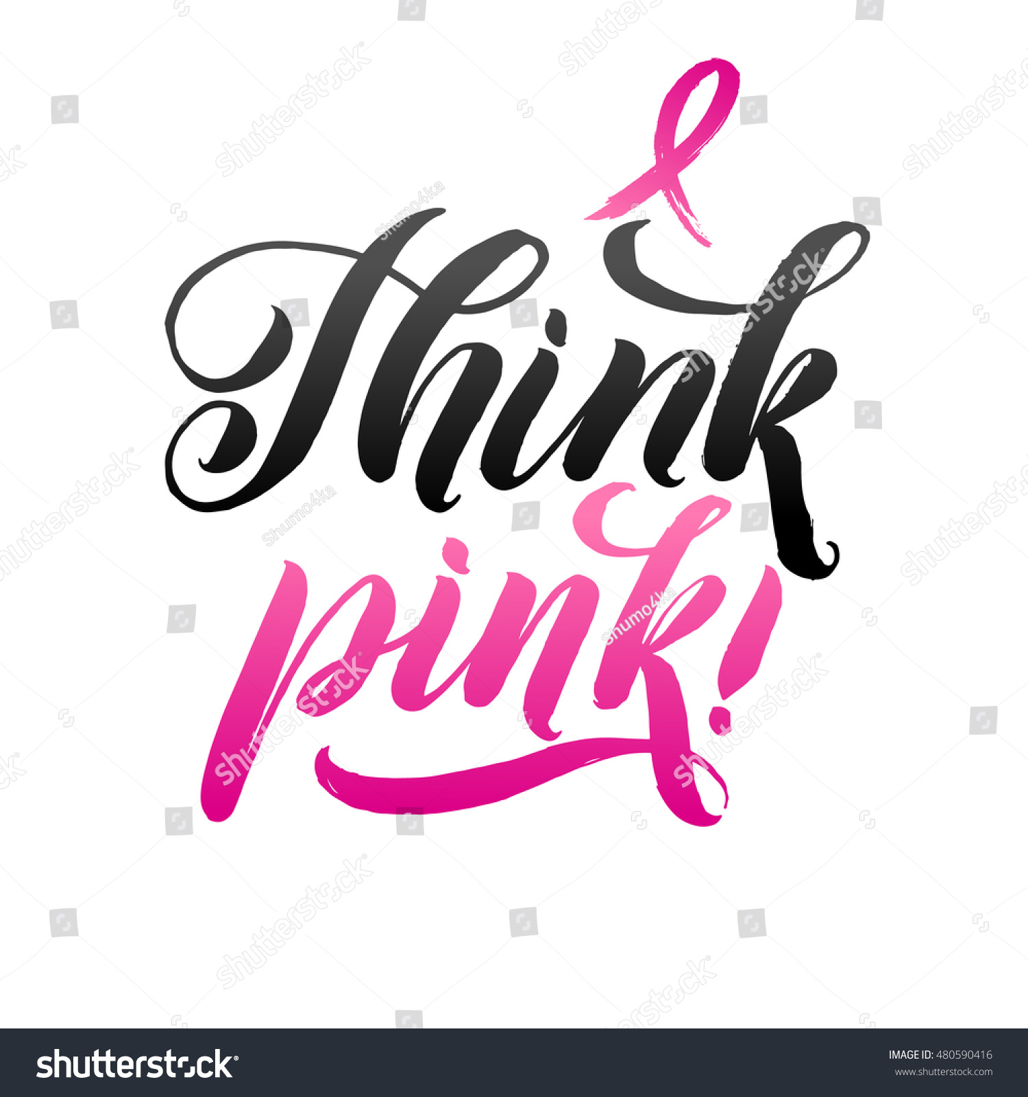 Think Pink Vector Breast Cancer Awareness Stock Vector Royalty Free