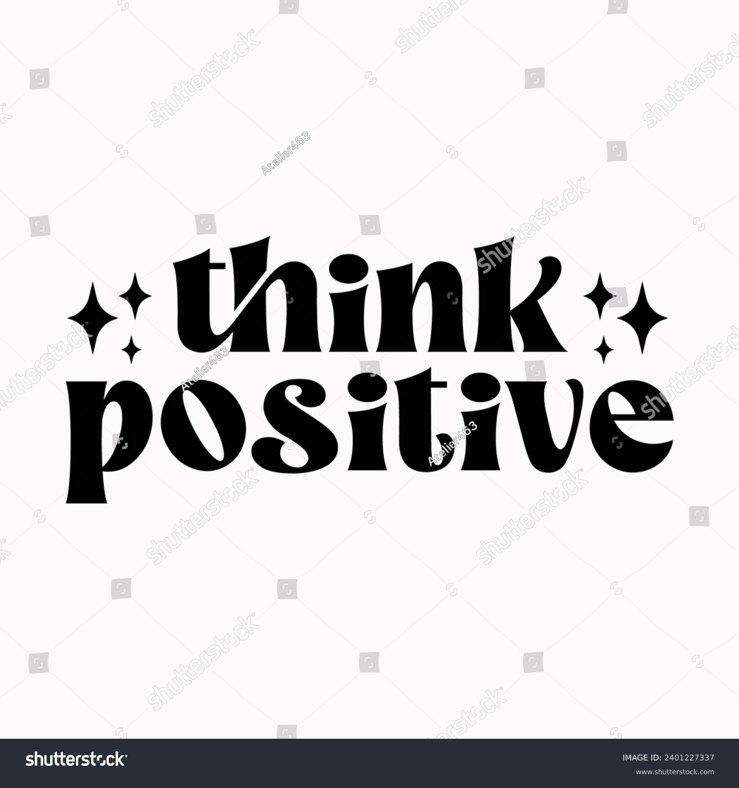 SVG of Think positive, Rear View Mirror with motivational quotes illustration svg