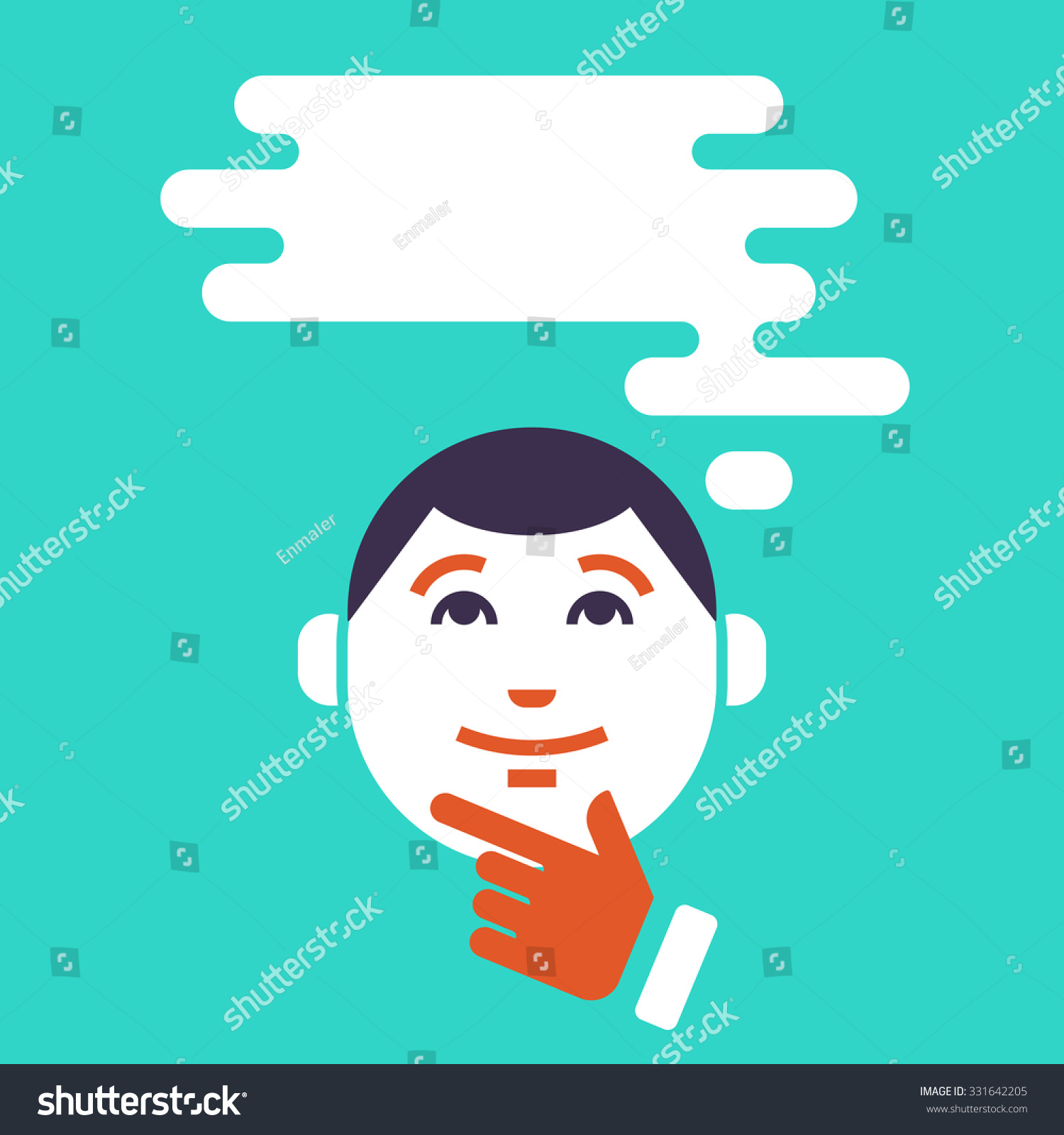 Thinking Man Speech Bubble Over His Stock Vector Royalty Free 331642205