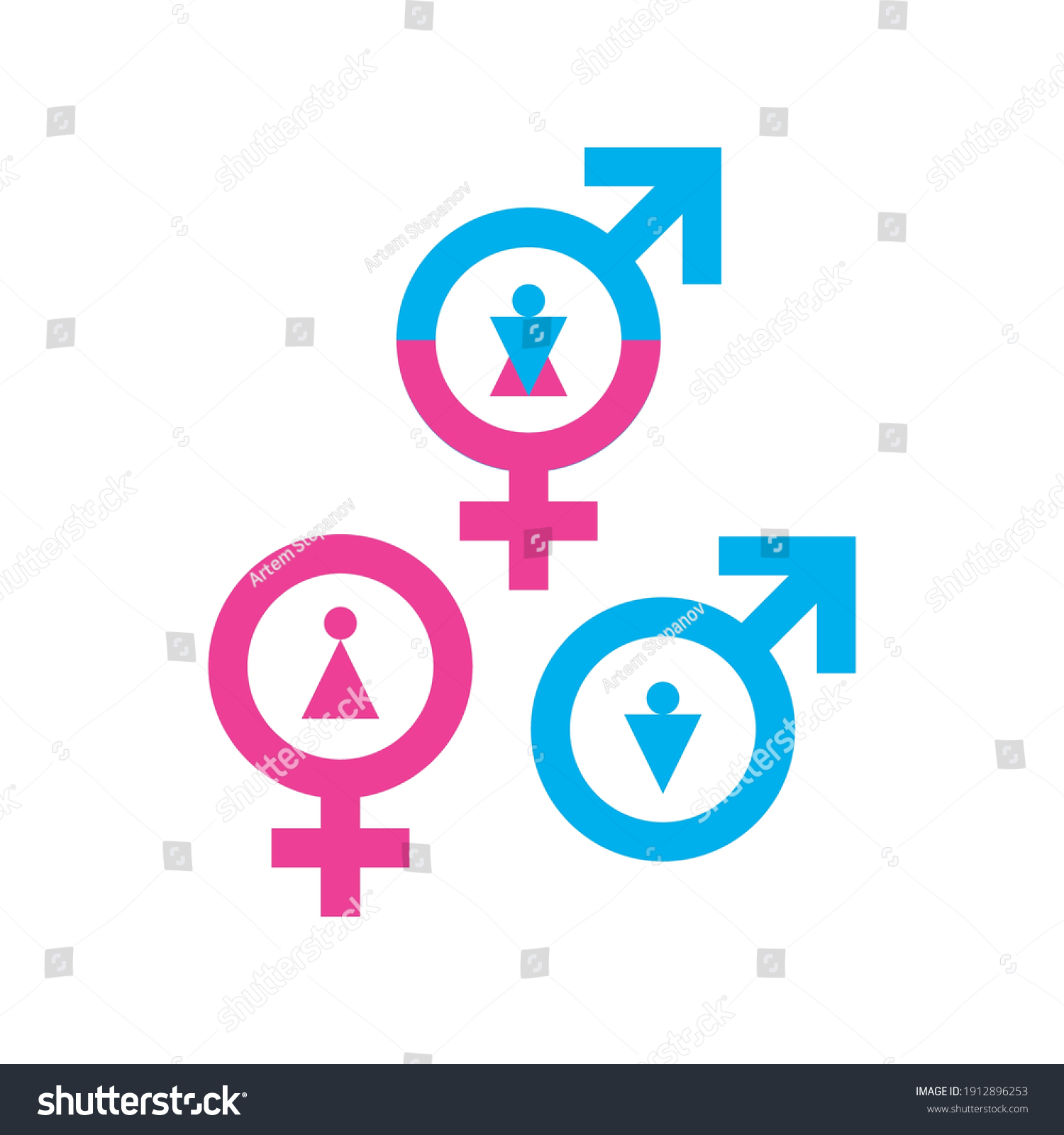 Third Gender Icon Transgender Unisex Vector Stock Vector Royalty Free