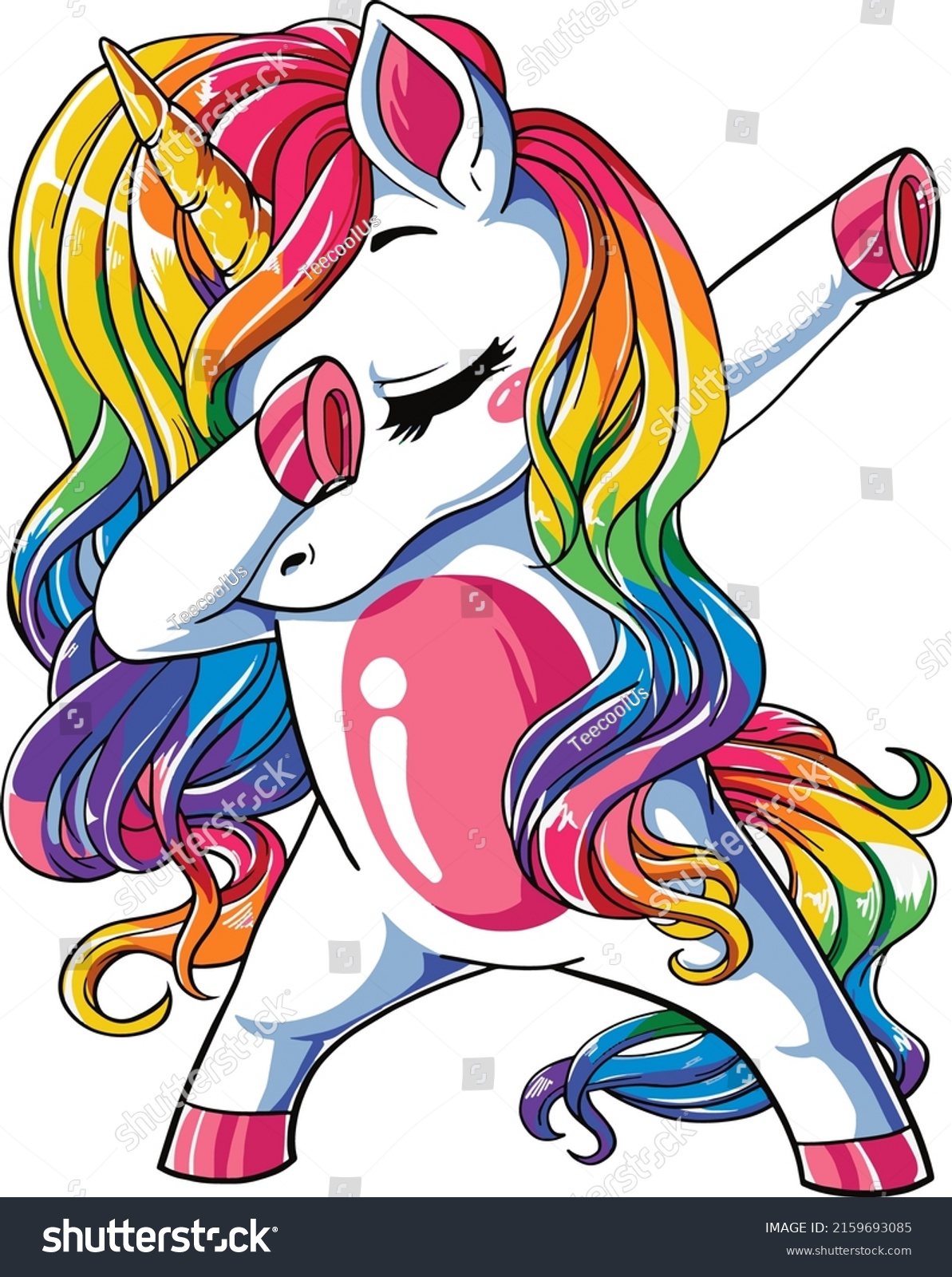 SVG of This Dabbing Unicorn Design is the perfect gift for Phantasy lovers. Awesome Dab Unicorn doing the dab dance. Amazing Dabbing Unicorn with rainbow colors. svg