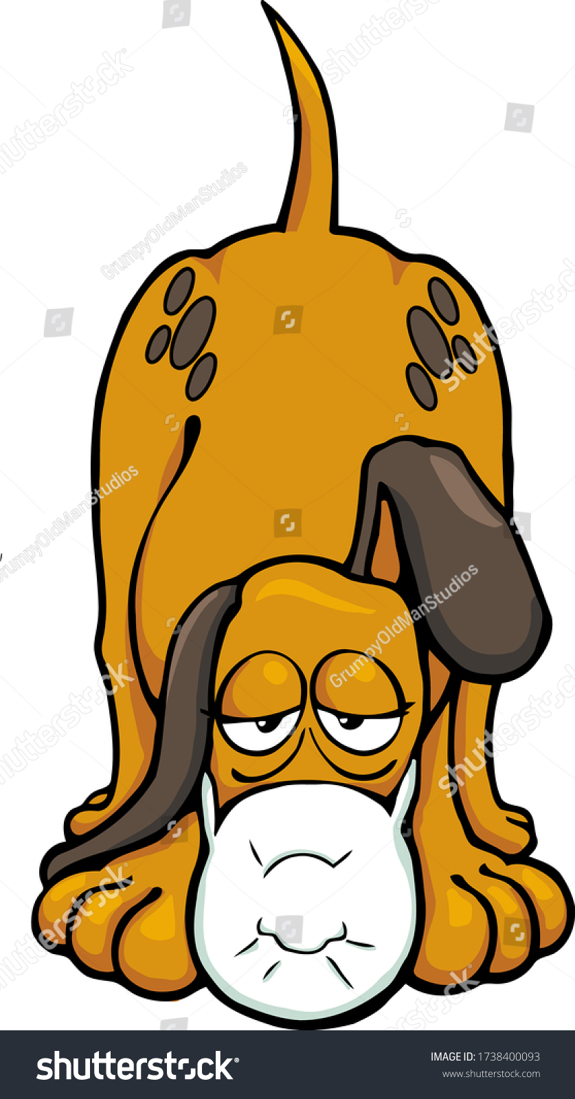 SVG of This dog is on the trail but has taken precautions to avoid sickness. This illustration features a dog sniffing with his know to the ground wearing a face mask. 
 svg