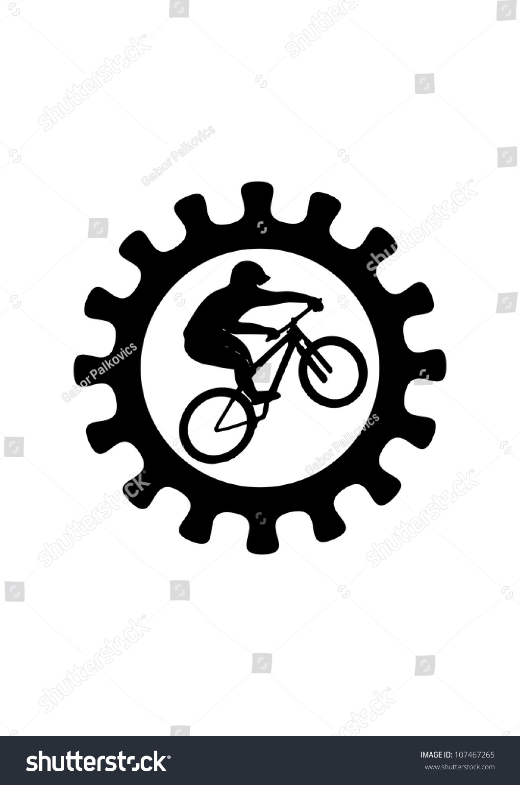 This Illustration Depicts Mountain Bike Rider Stock Vector 107467265