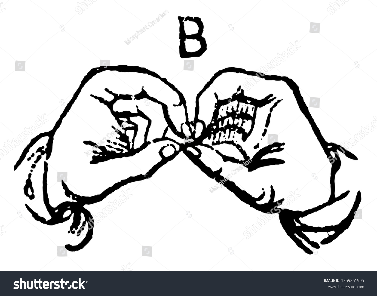 This Image Shows Twohand Sign B Stock Vector (Royalty Free) 1359861905 ...