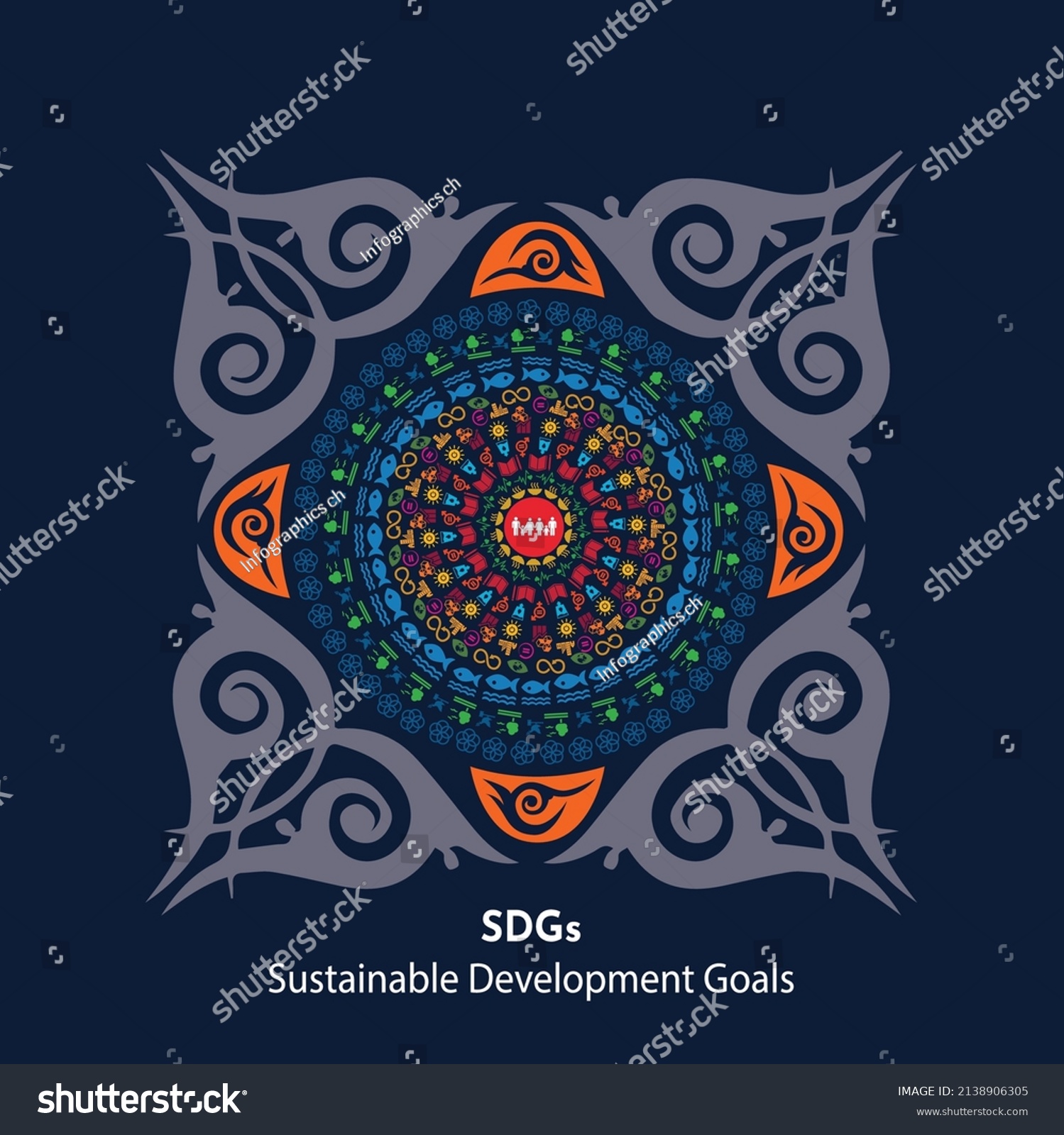 SVG of This image was modified from the Sustainable Development Goals to become one of the traditional motifs from Indonesia (Kerawang Gayo - Aceh). This image is good for use in humanitarian activities svg