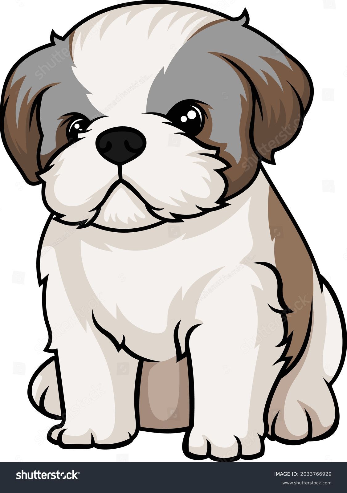 SVG of this is a cute and adorable little shih tzu dog clipart svg