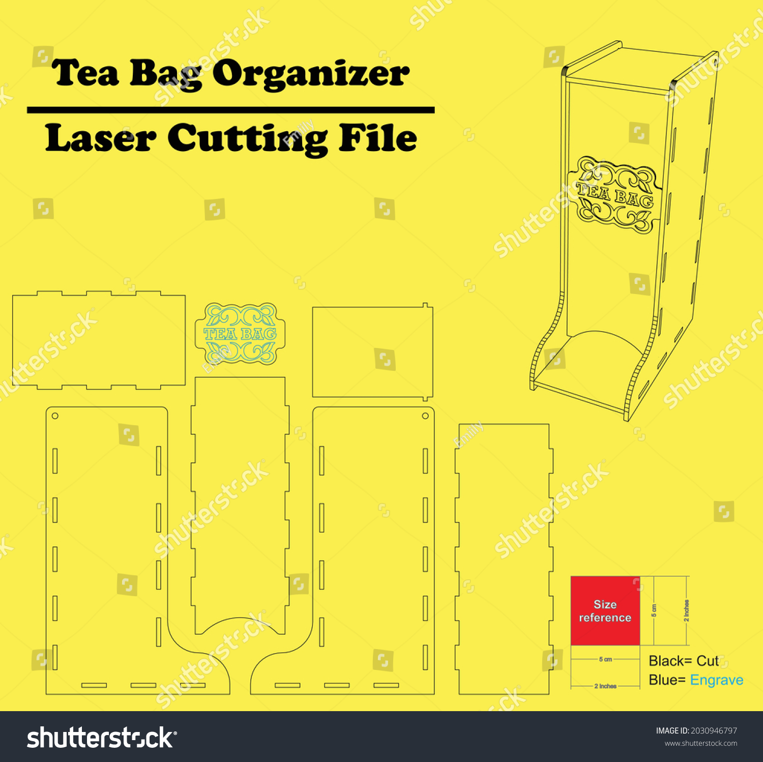 SVG of this is a Tea Bag organizer which can be made by laser-cut pieces from all 3mm material thicknesses svg
