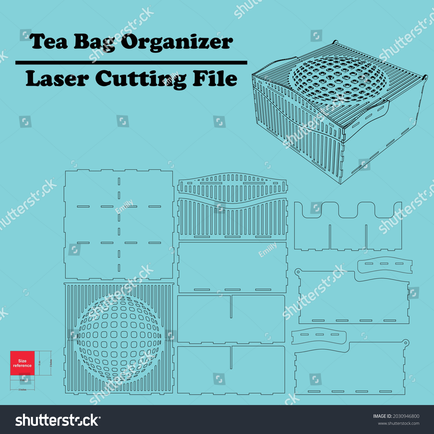 SVG of this is a Tea Bag organizer which can be made by laser-cut pieces from all 3mm material thicknesses svg