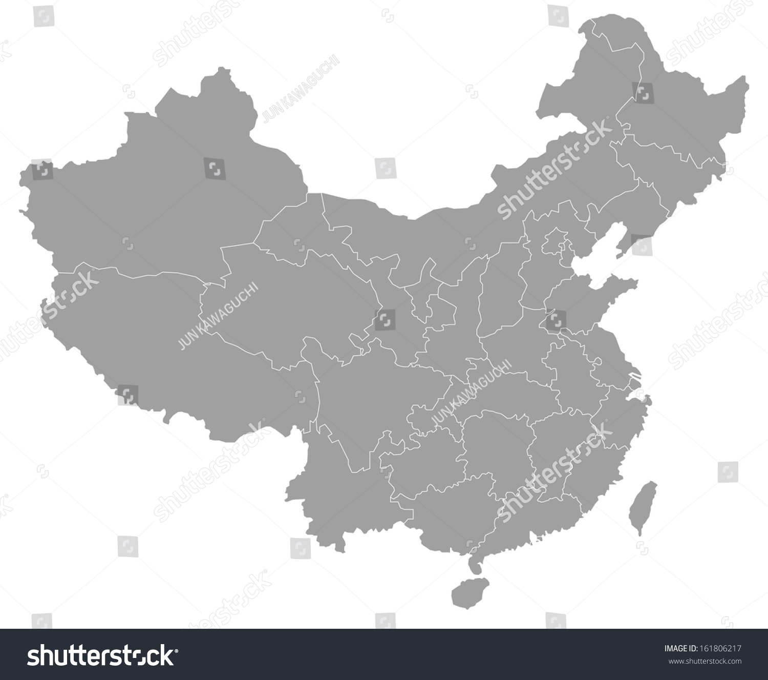 This Is A Vector Map Of China.?Divided In The Prefecture. - 161806217 ...