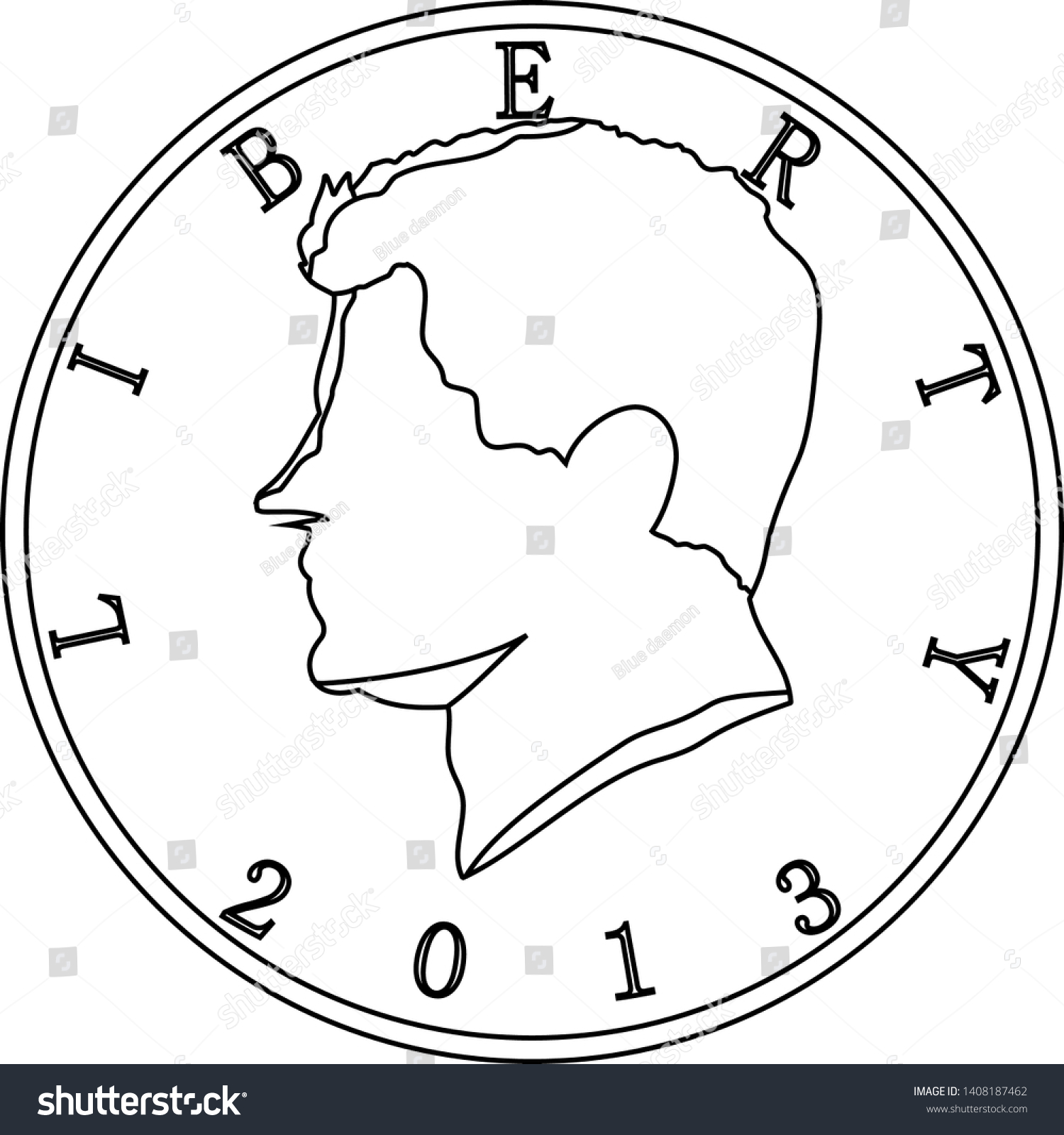 This Illustration 50 Cent Coin Stock Vector (Royalty Free) 1408187462 ...