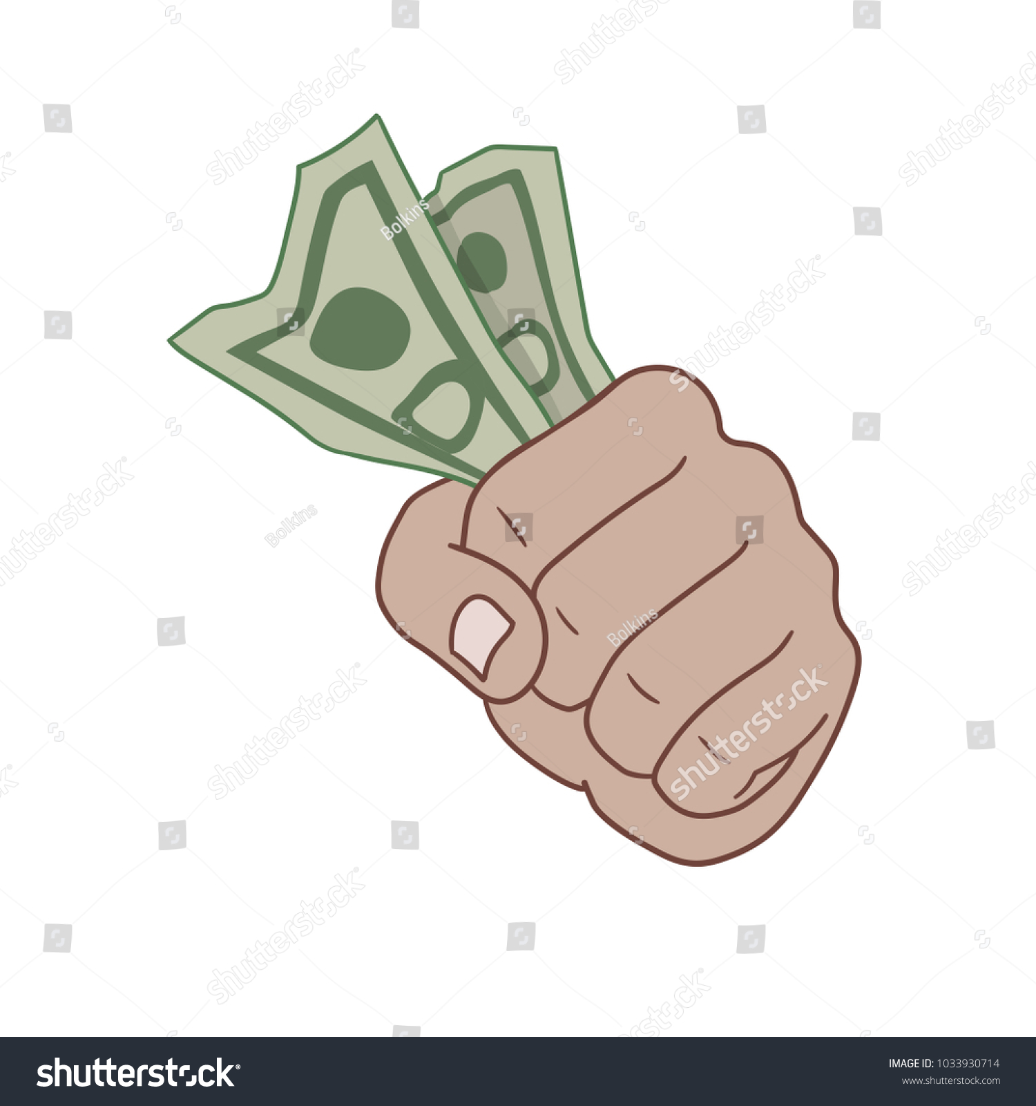 This Illustration Hand Gripping Money Stock Vector (Royalty Free ...