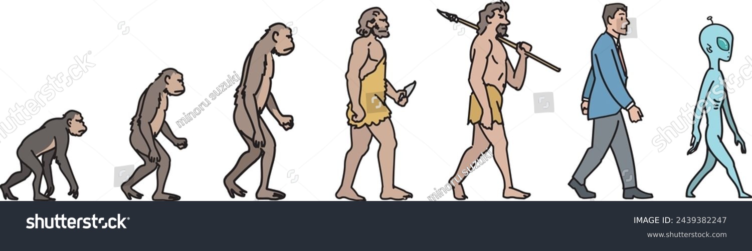 SVG of This is an illustration of the evolutionary process of humankind. svg