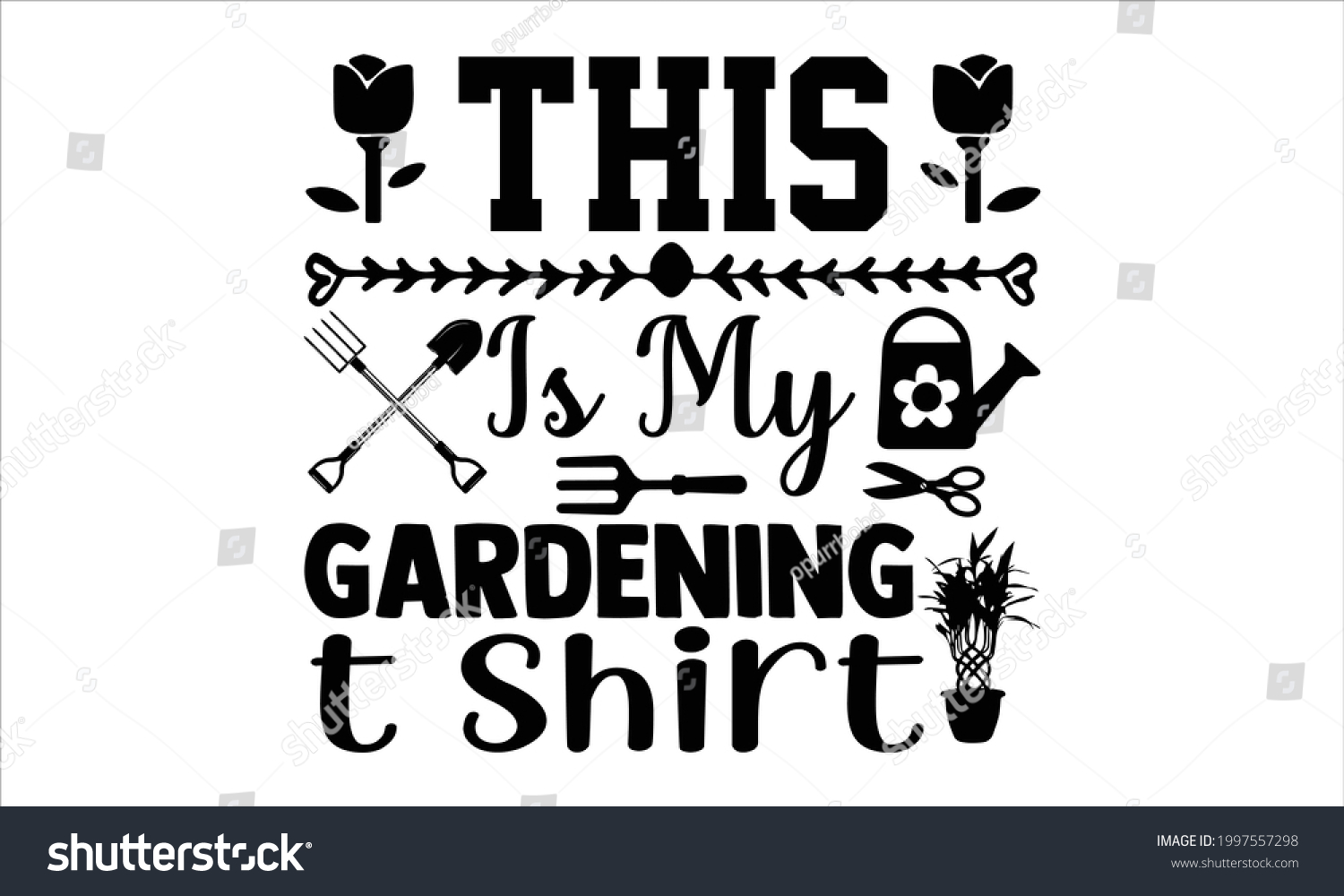 SVG of This is my gardening t shirt- Gardening t shirts design, Hand drawn lettering phrase, Calligraphy t shirt design, Isolated on white background, svg Files for Cutting Cricut and Silhouette, EPS 10 svg