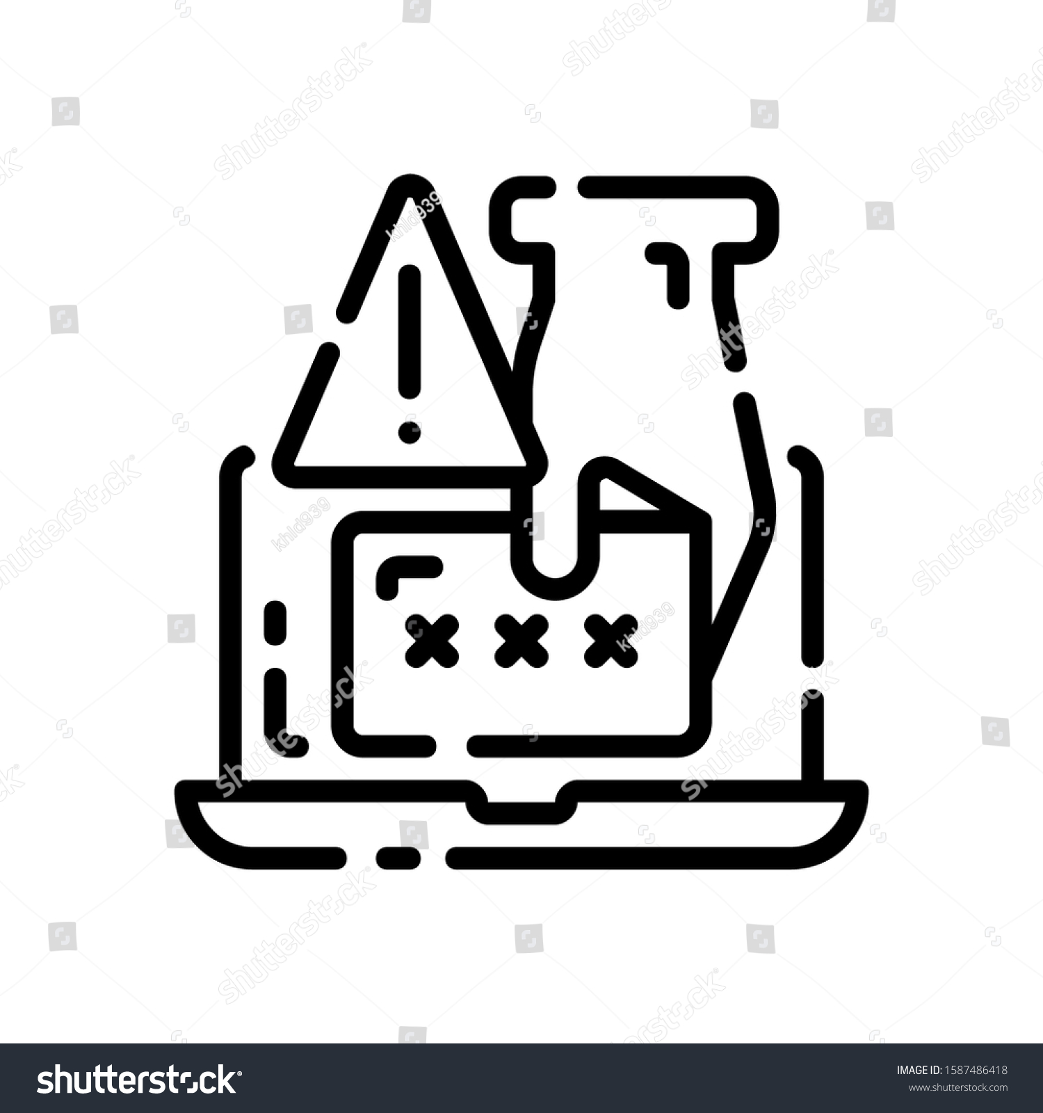 This Password Hacking Vector Icon White Stock Vector (Royalty Free ...