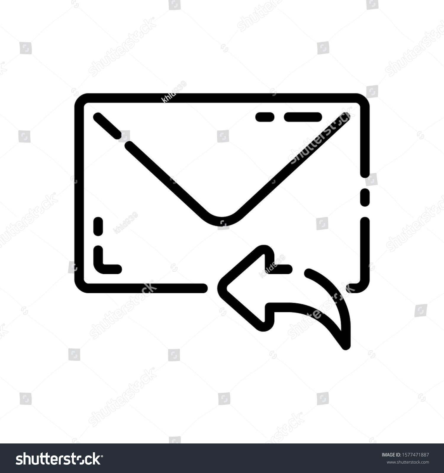 This Return Email Vector Icon White Stock Vector (Royalty Free ...