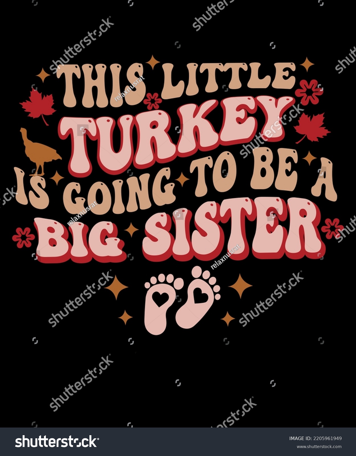 SVG of This little turkey is going to be a big sister svg