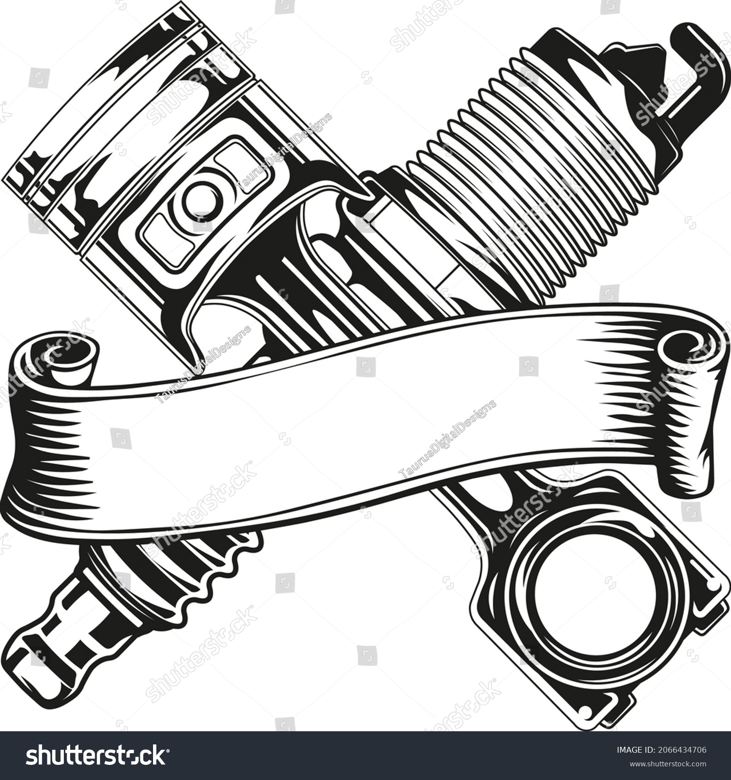 SVG of This Mechanic logo is part of the Mechanic, Garage, Repair service, and Mechanic tools collections. It consists of a piston SVG and a spark plug SVG. svg