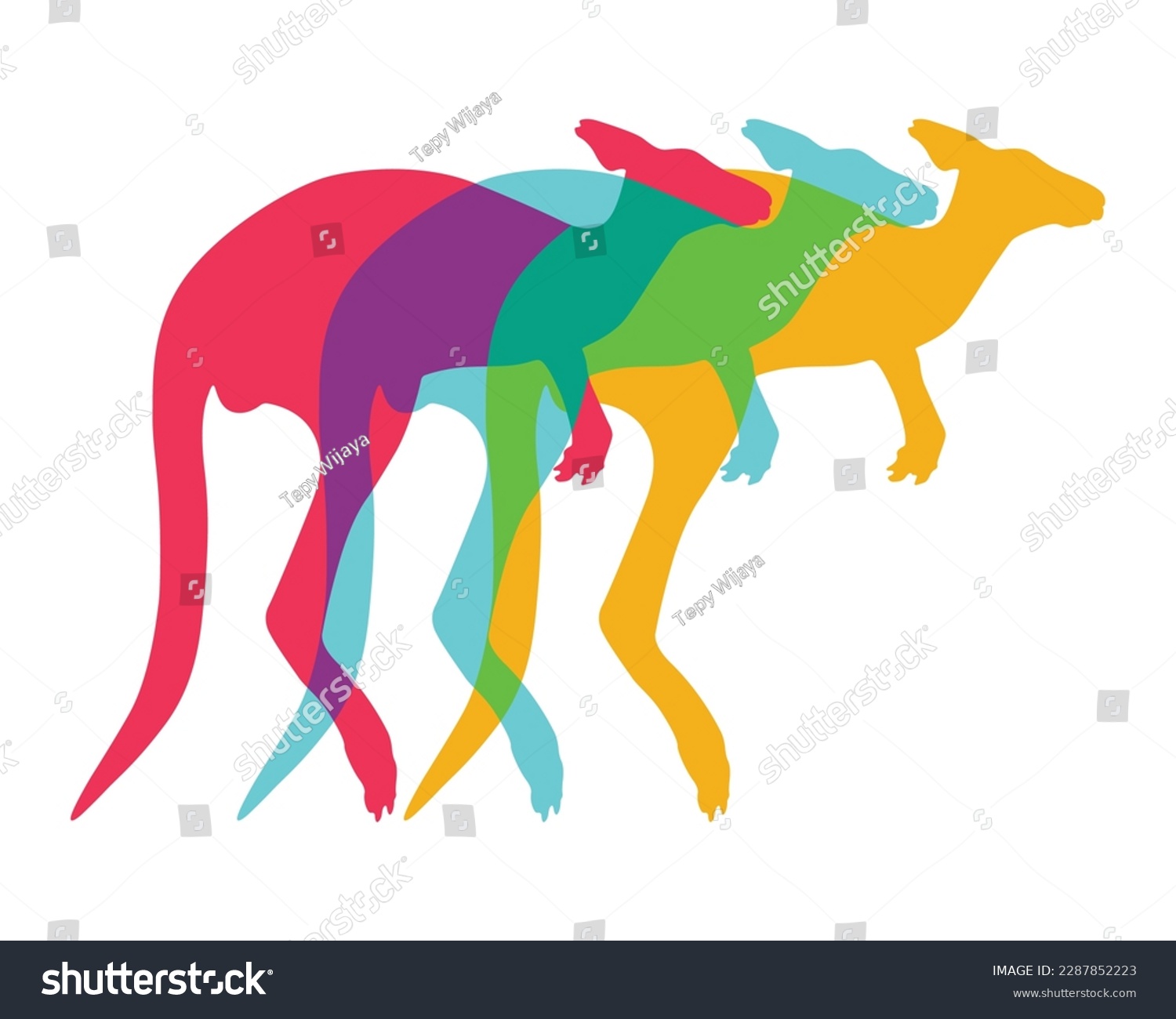 SVG of this vector illustration design,multicolor kangaroo.its good logo design unique,simple and colorfull.it's good for any business. svg