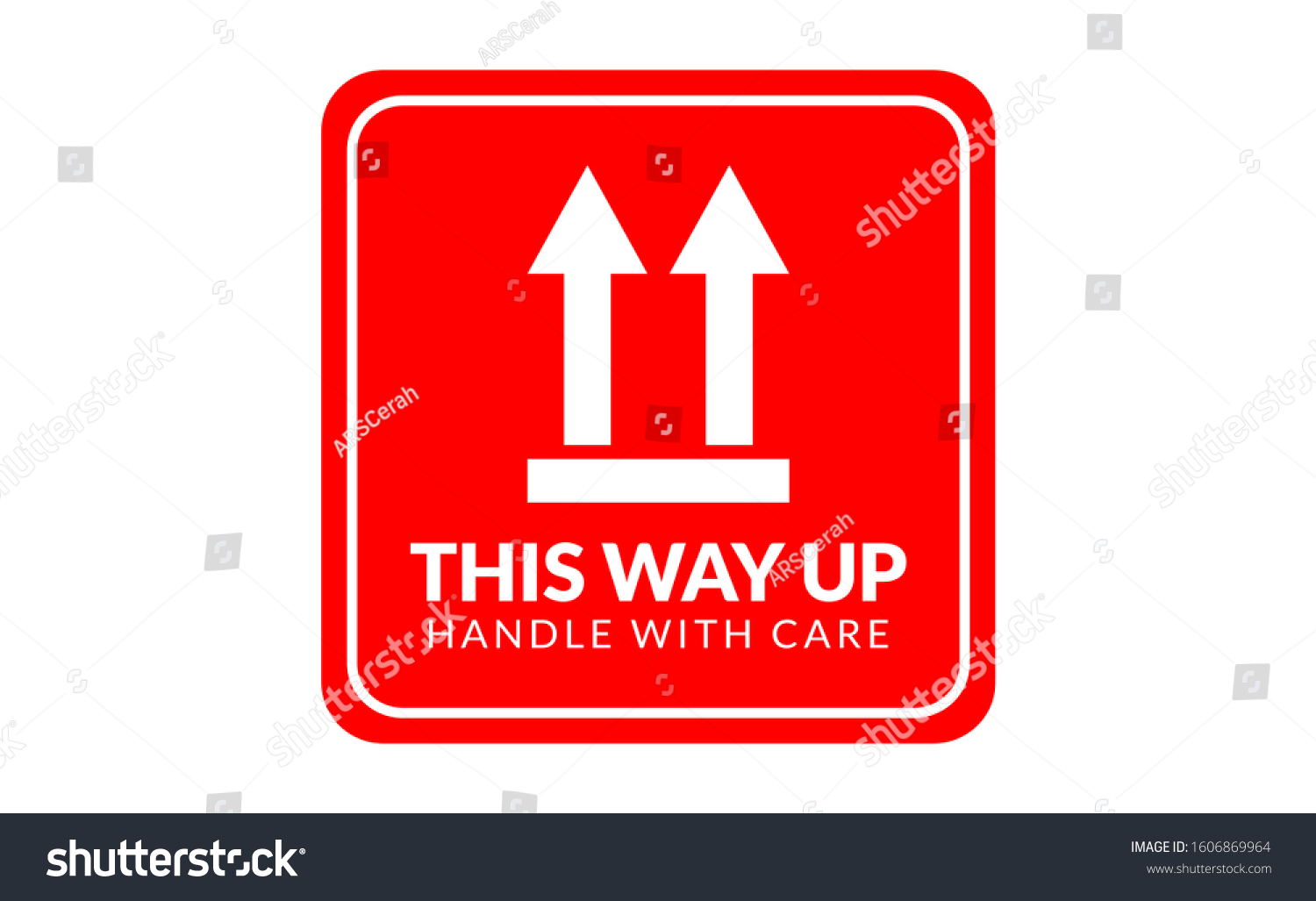 This Way Icon Handle Care Icon Stock Vector Royalty Free