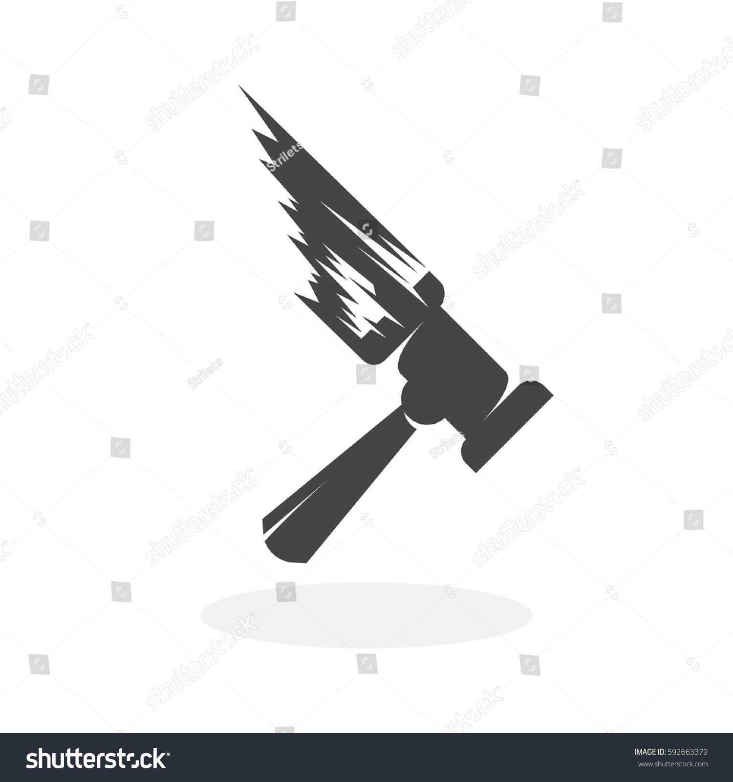 SVG of Thor hammer icon illustration isolated on white background sign symbol. Thor hammer vector logo. Flat design style. Modern vector pictogram for web graphics - stock vector svg