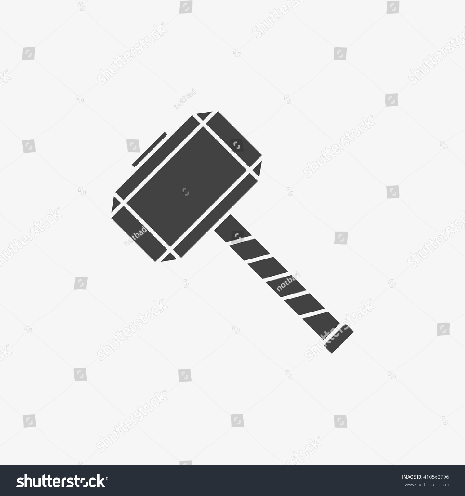 SVG of Thor Hammer Icon in trendy flat style isolated on grey background, for your web site design, app, logo, UI. Vector illustration, EPS10. svg