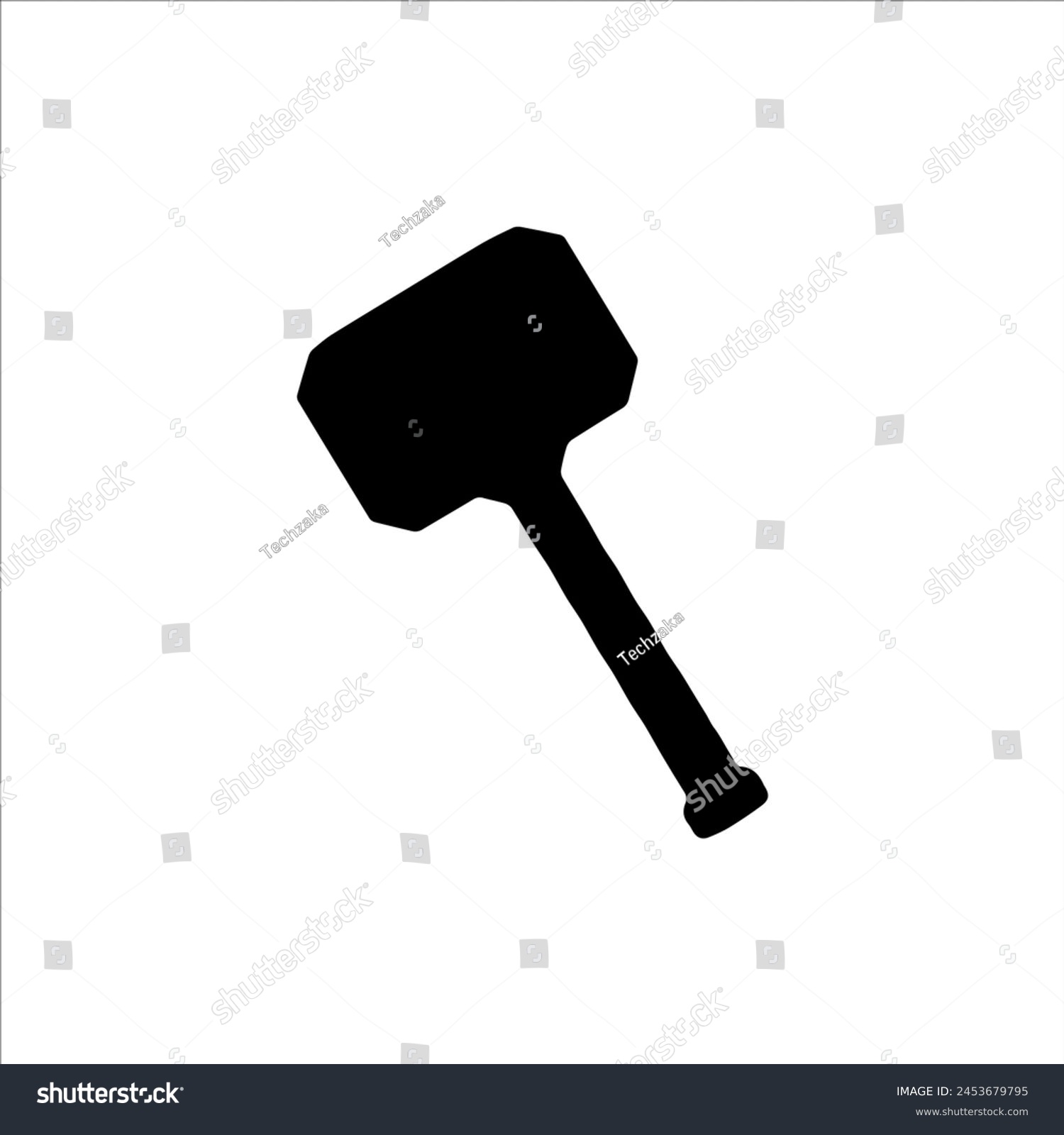SVG of Thor hammer silhouette icon vector illustration isolated on white background svg