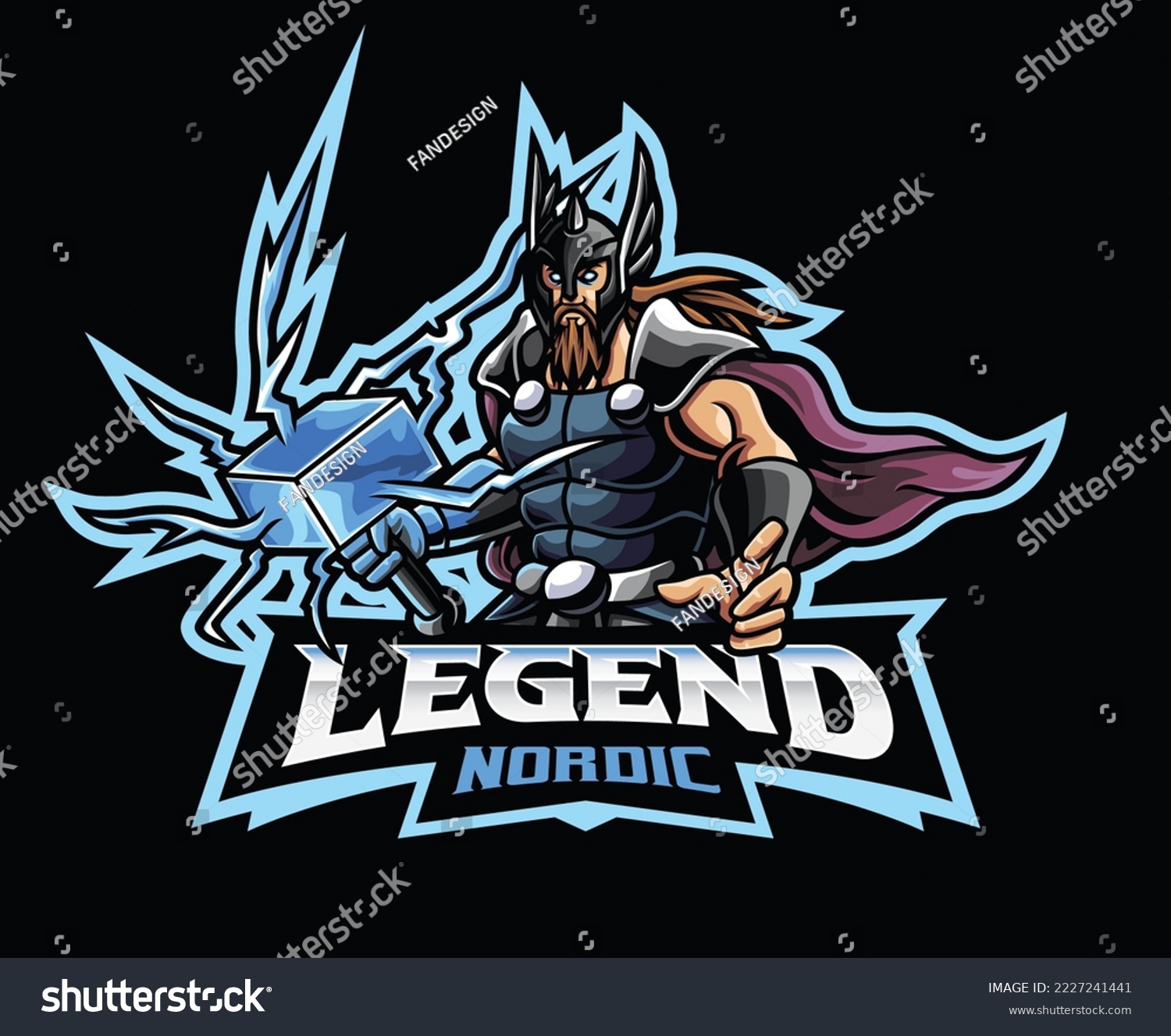 SVG of Thor mascot logo design. Thor god Norse mythology vector illustration. Logo illustration for mascot or symbol and identity, emblem sports or e-sports gaming team svg