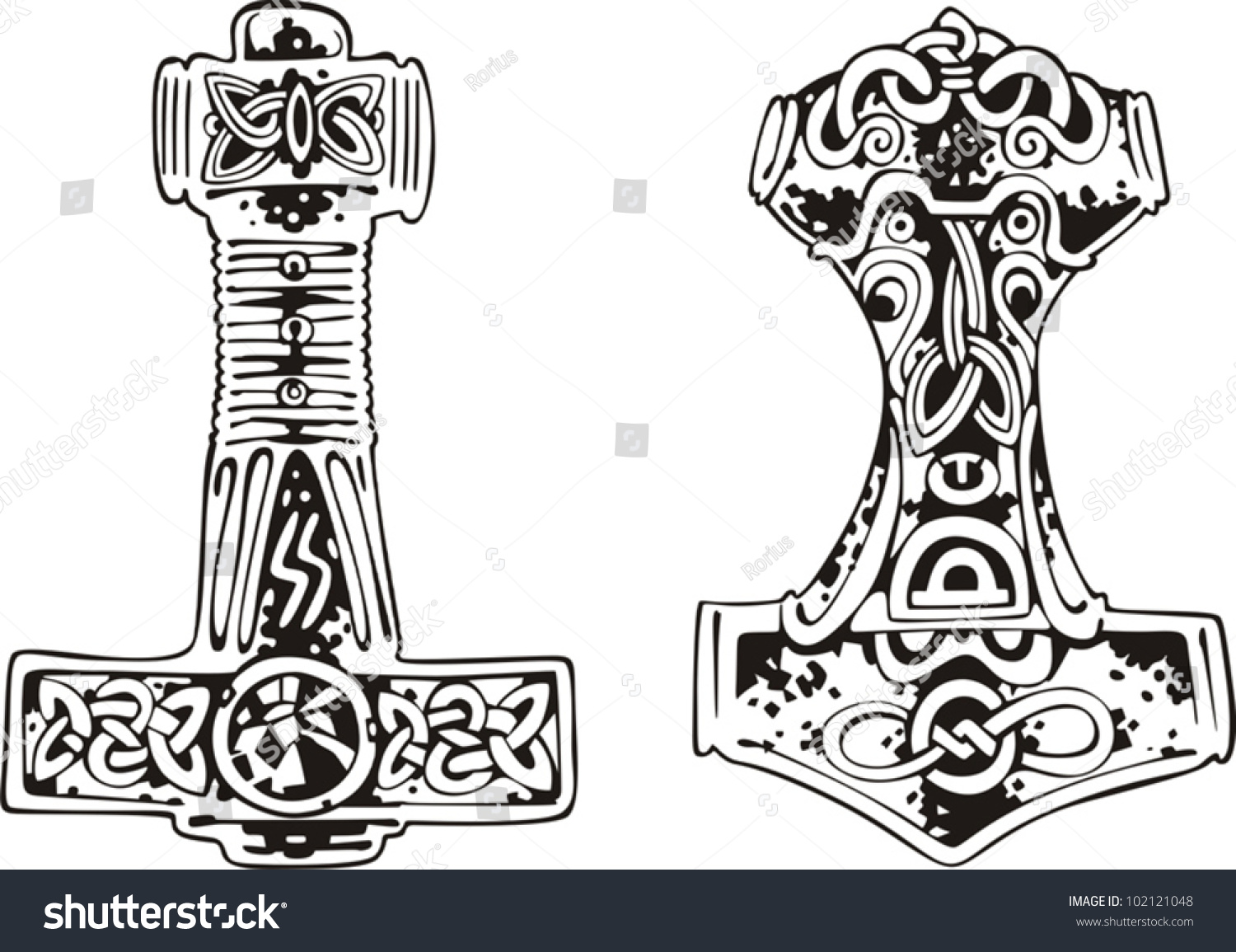 SVG of Thor's hammers. Vector set svg