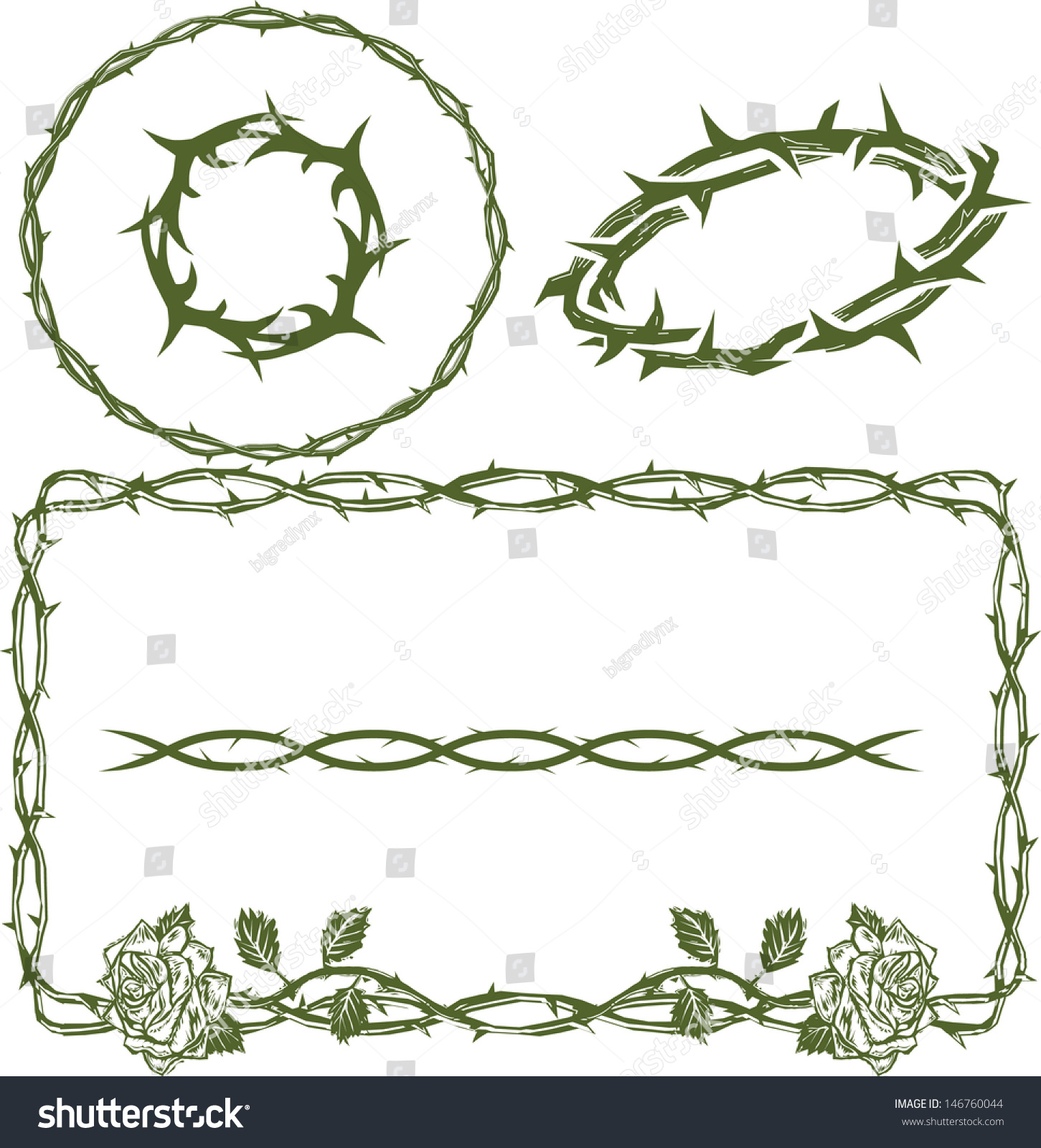 702 Rose thorn border Stock Vectors, Images & Vector Art | Shutterstock